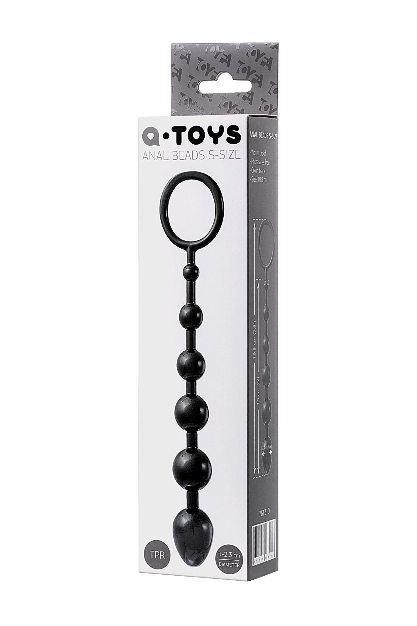анальная цепочка toyfa a-toys s, tpe, черный, 19,8см в России
