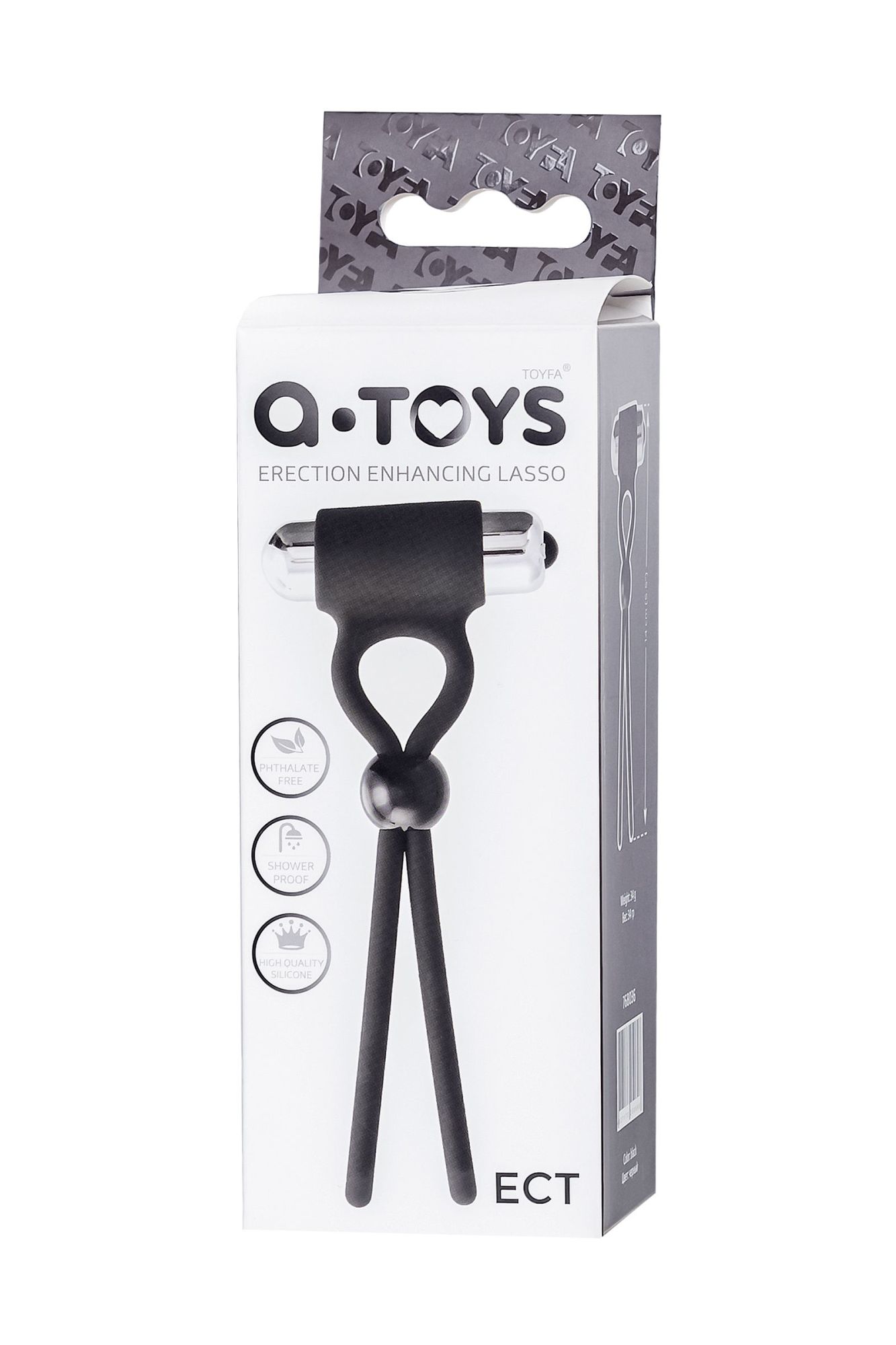 лассо на пенис a-toys by toyfa ect, силикон, черное, 14 см в России