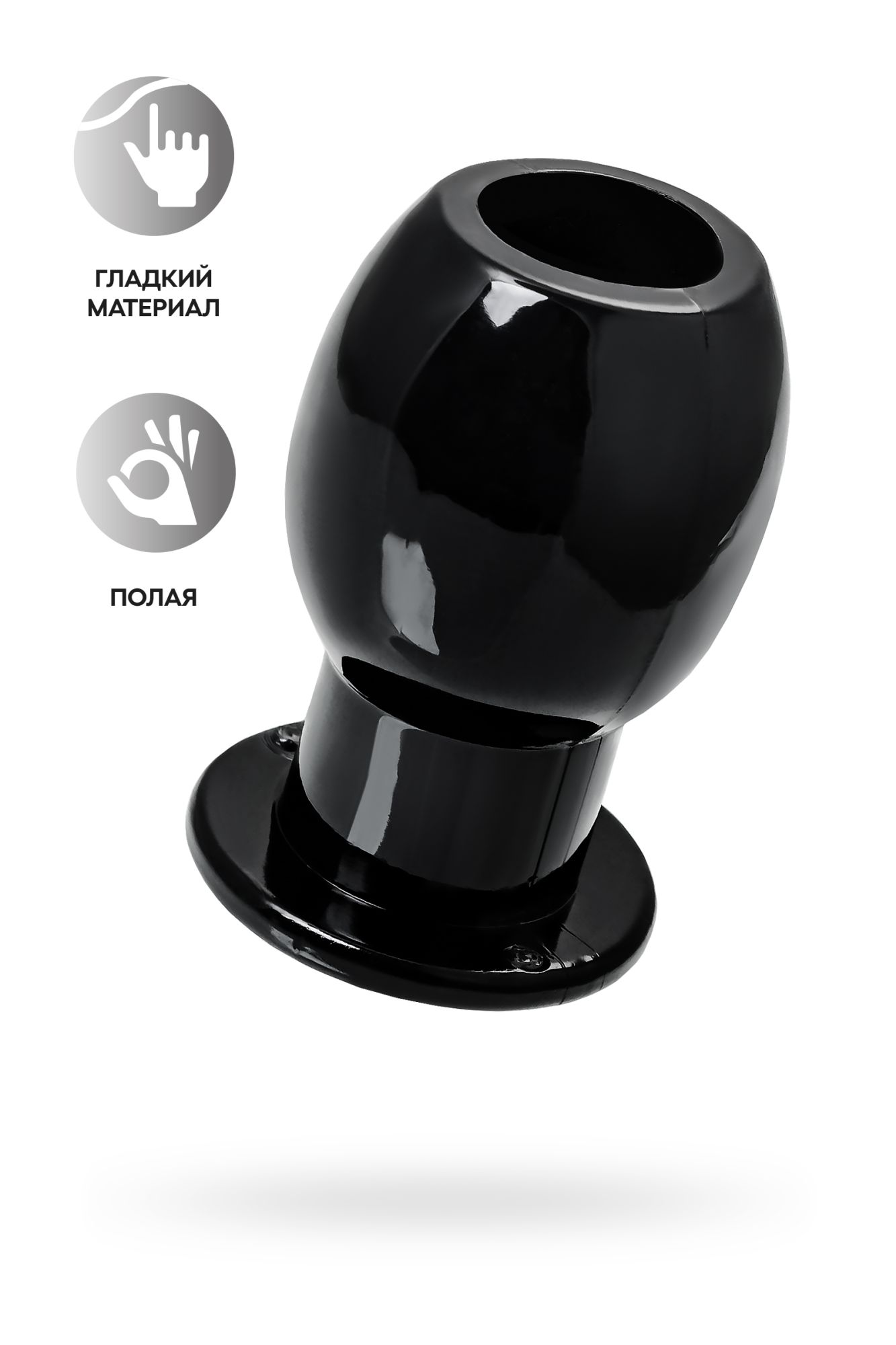 анальная втулка toyfa basic l, tpe, чёрная, 7,5 см в России