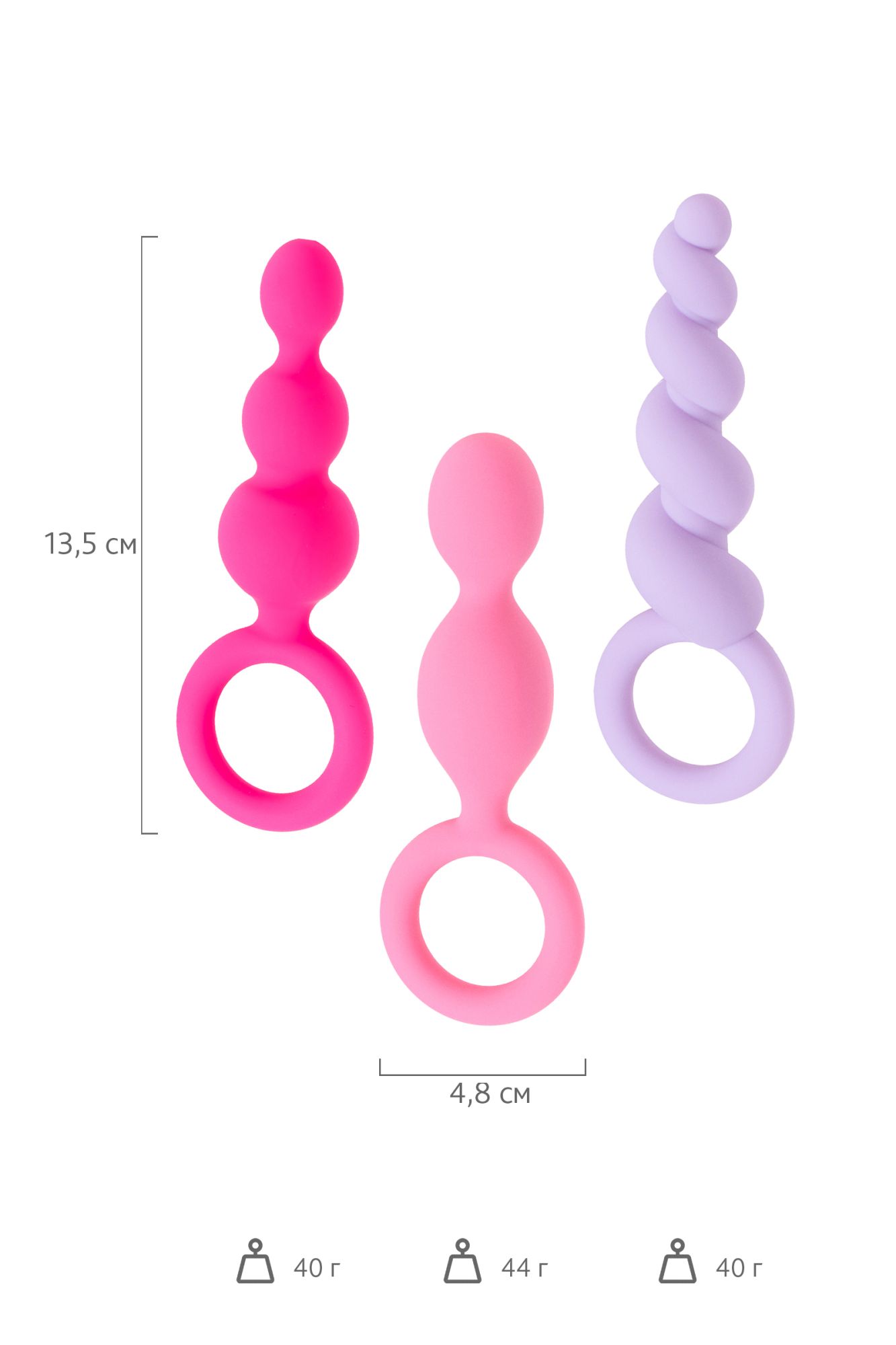 набор анальных плагов satisfyer, силикон, ассорти, 13,5 см. в России