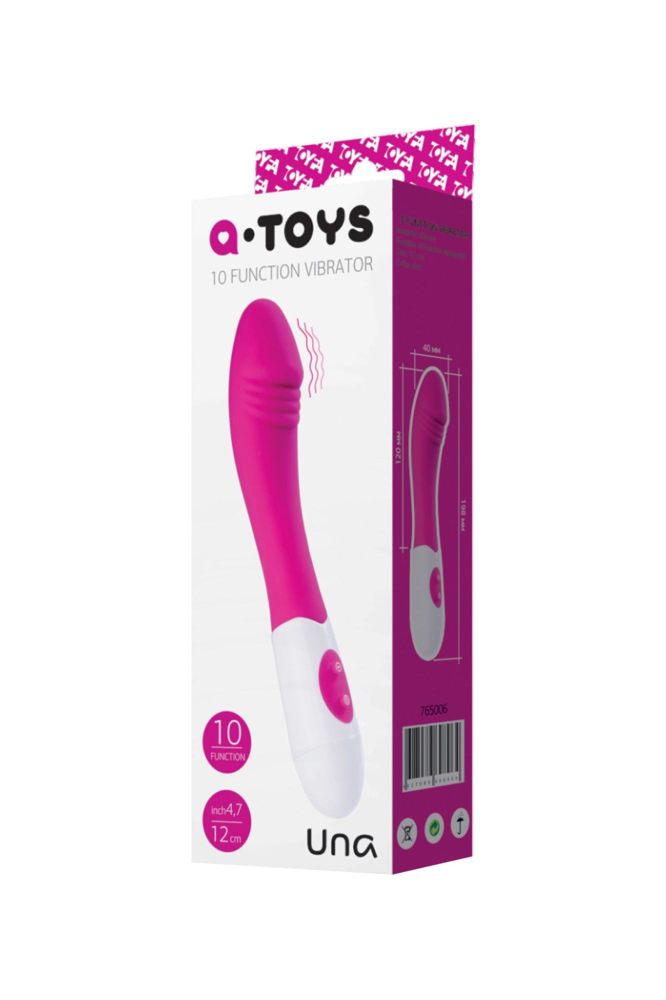 нереалистичный вибратор a-toys by toyfa una, силикон, розовый, 19,8 см в России