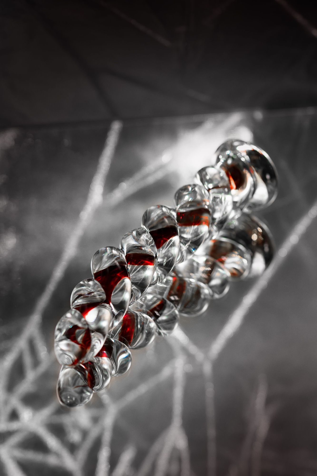 нереалистичный фаллоимитатор sexus glass, стекло, с рельефом, 18 см в России