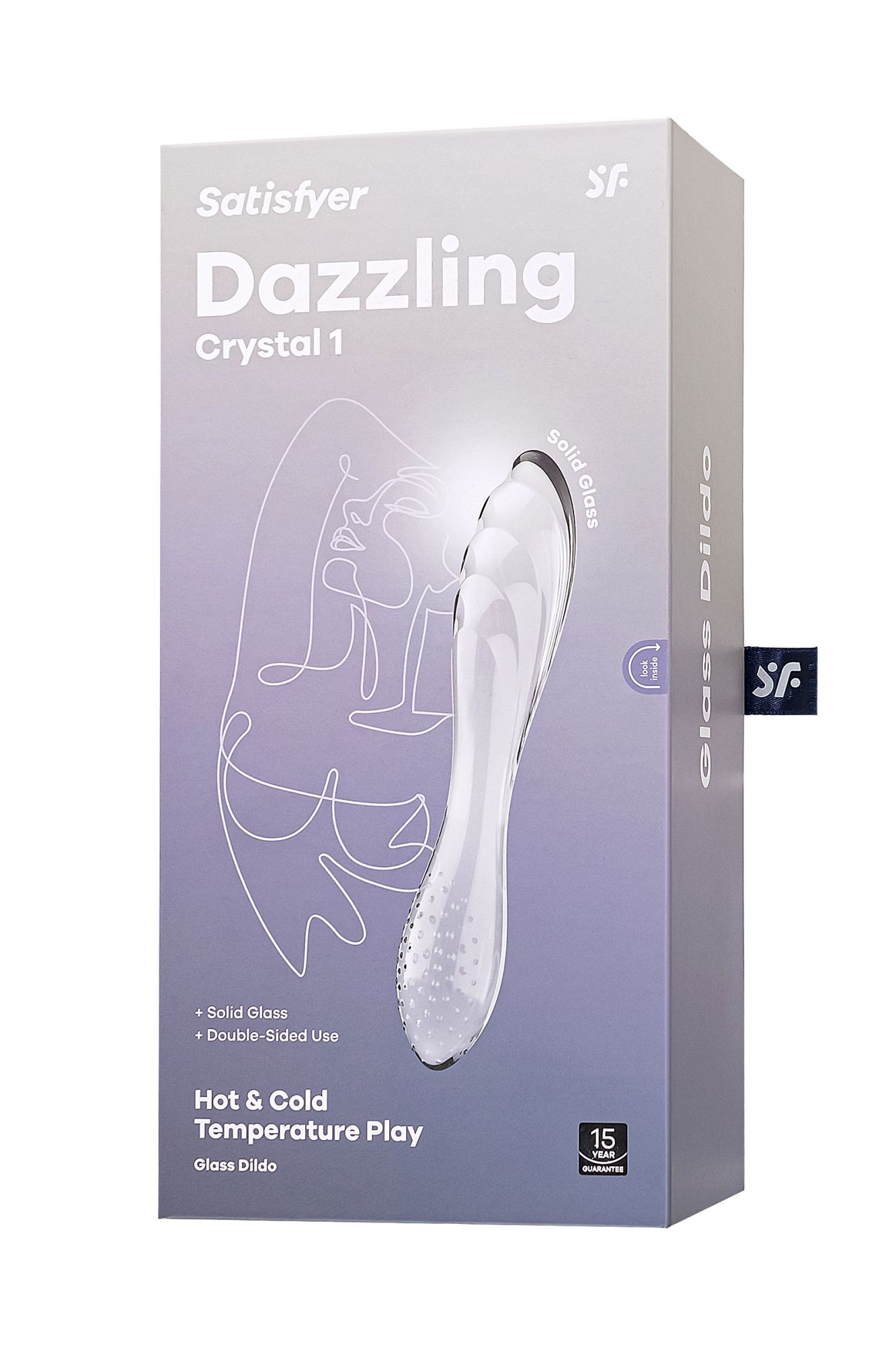 двусторонний фаллоимитатор satisfyer dazzling crystal 1, стекло, прозрачный, 18,5 см в России