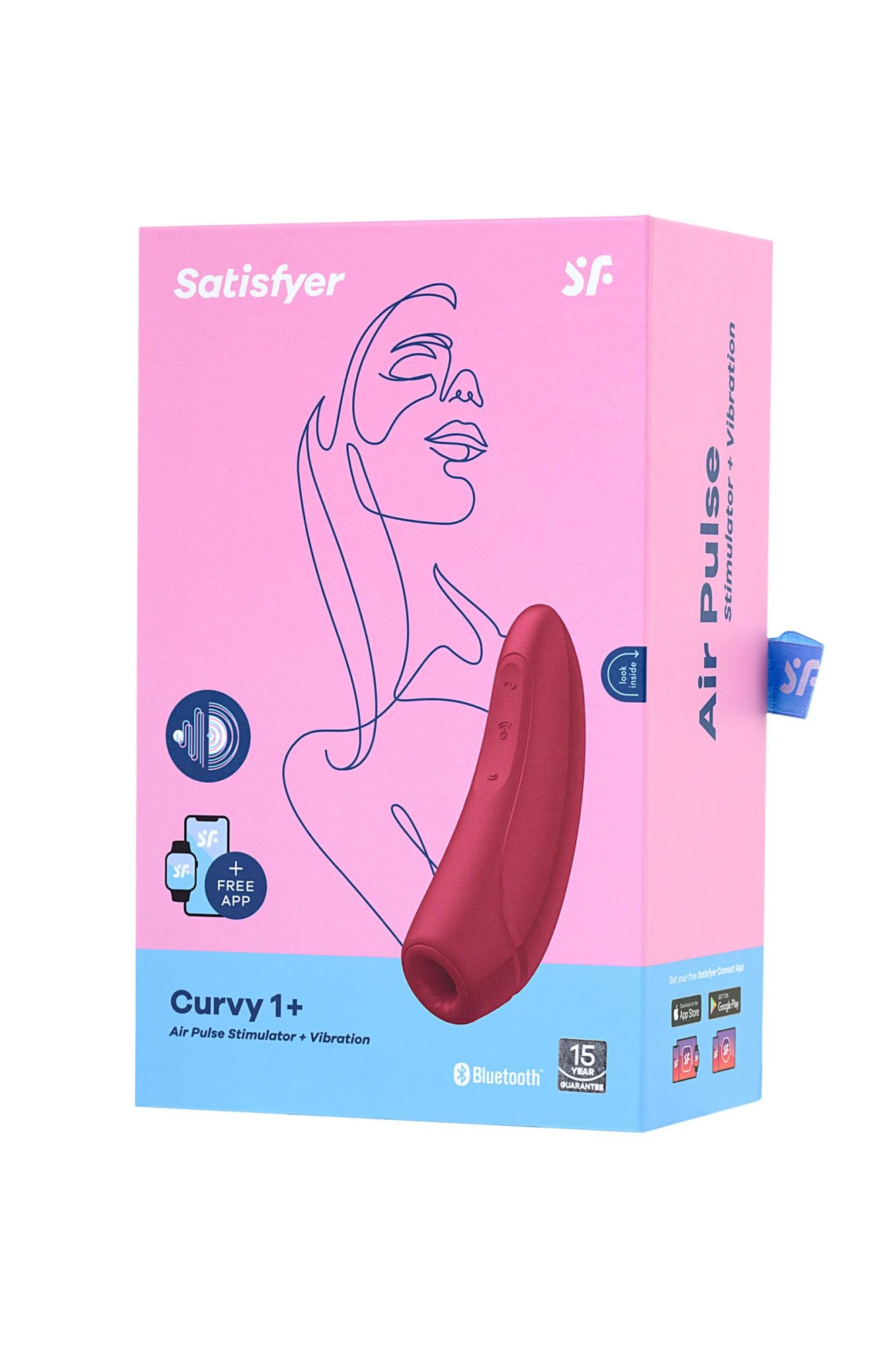вакуум-волновой бесконтактный стимулятор клитора satisfyer curvy 1+, силикон, красный, 13,41 см. в России