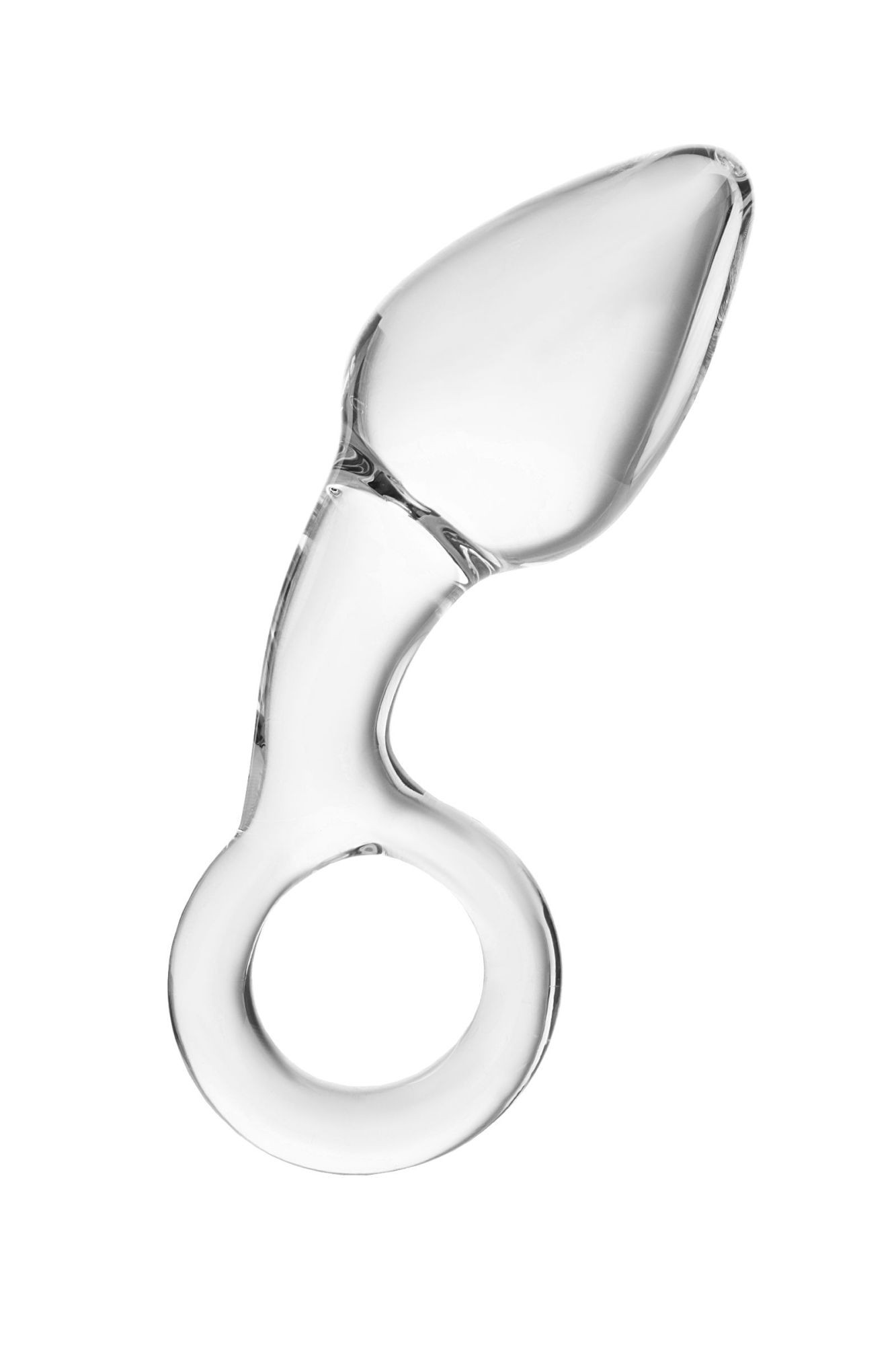 анальная втулка sexus glass, стекло, прозрачная, 14,5 см, ø 4 см с колечком в России