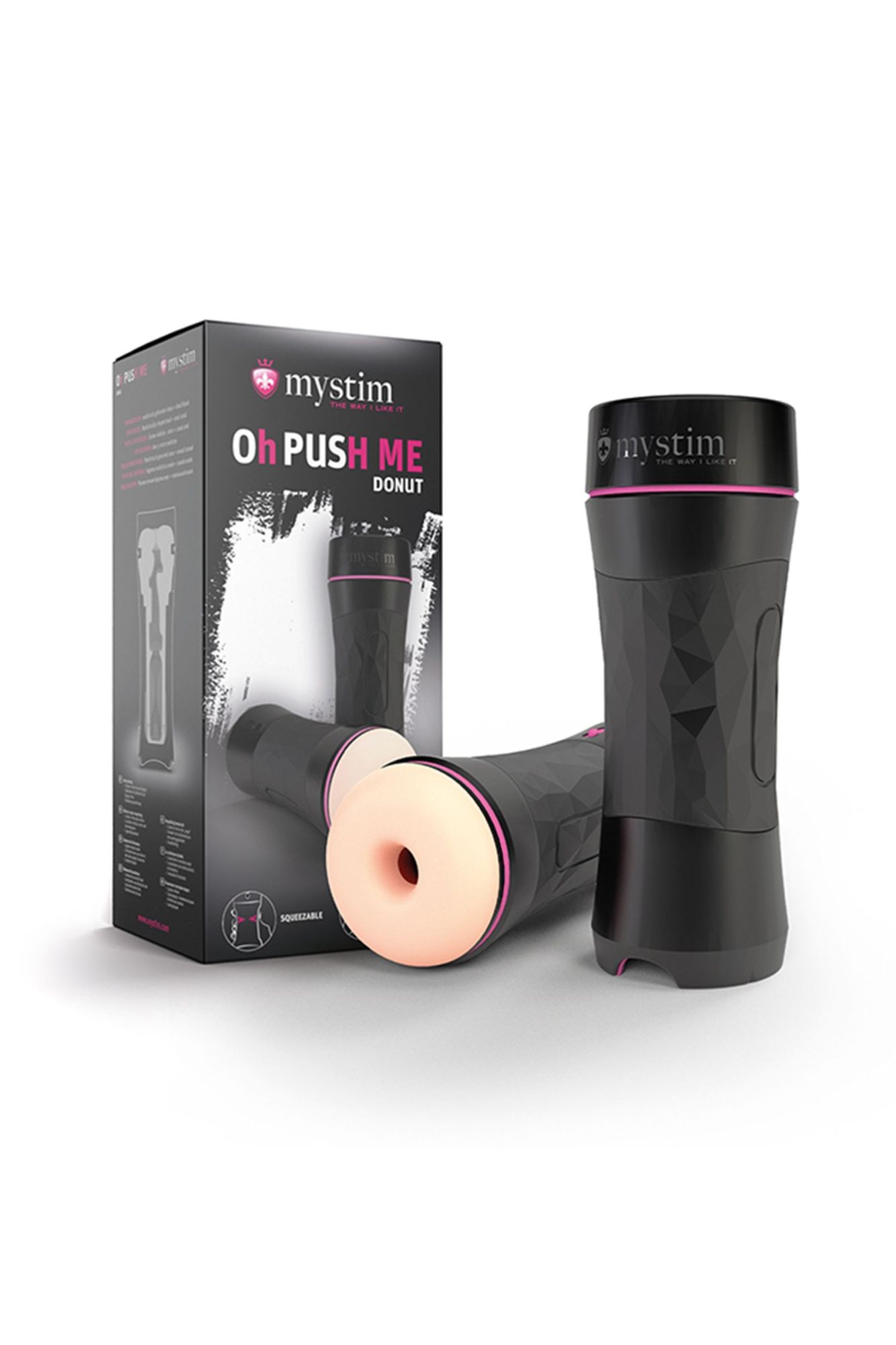 мастурбатор mystim oh push me donut,tpe, телесный, 21,5 см в России