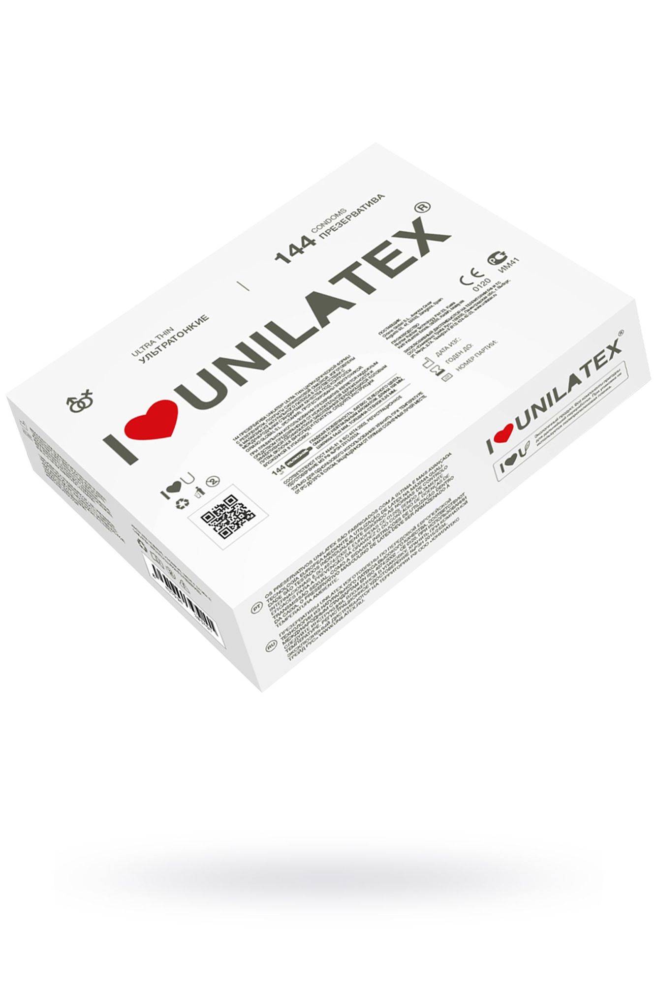 презервативы unilatex, ultrathin, ультратонкие, 19 см, 5,4 см, 144 шт. в России