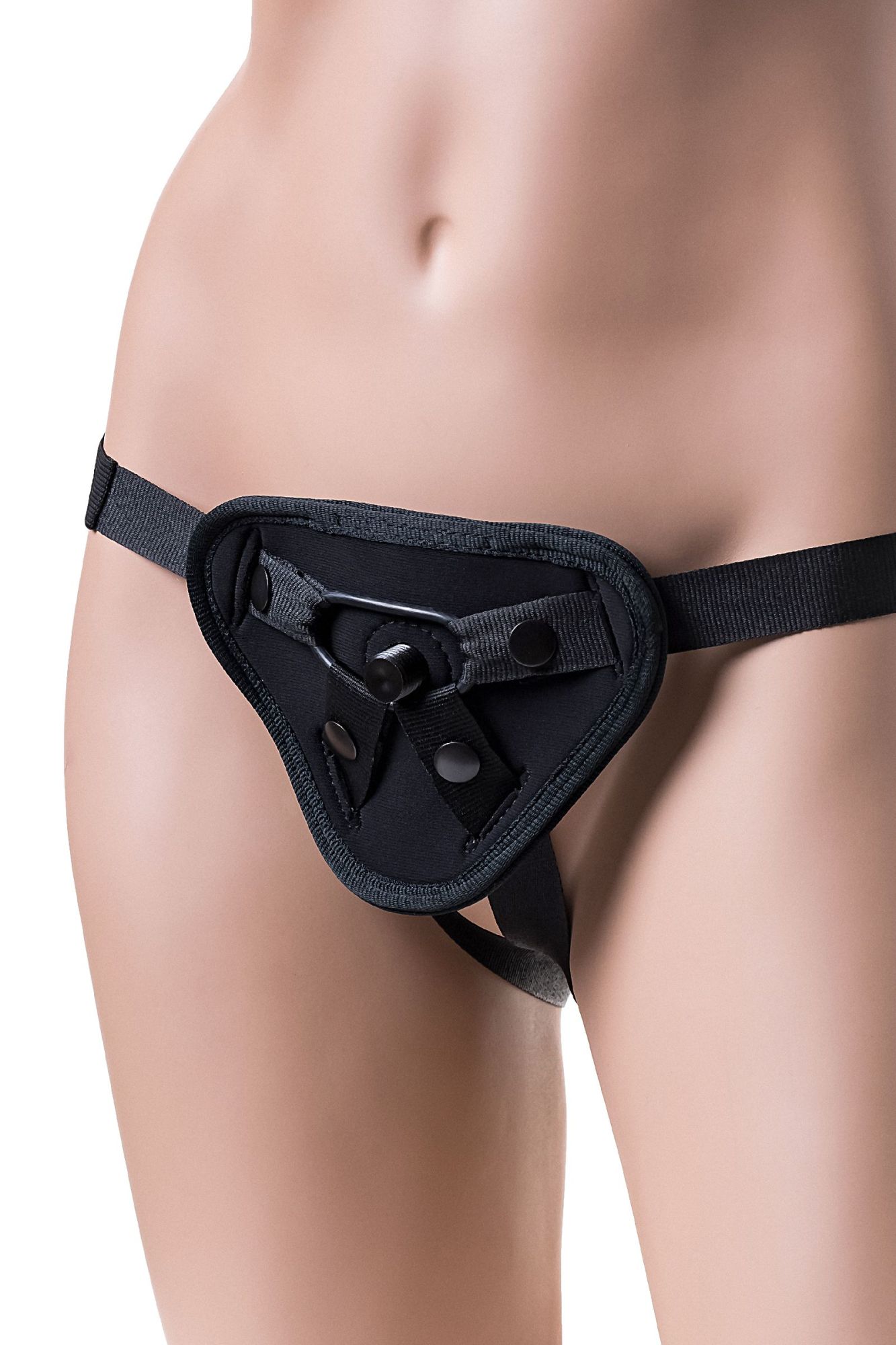 трусики для страпона realstick strap-on master, неопрен, черные в России