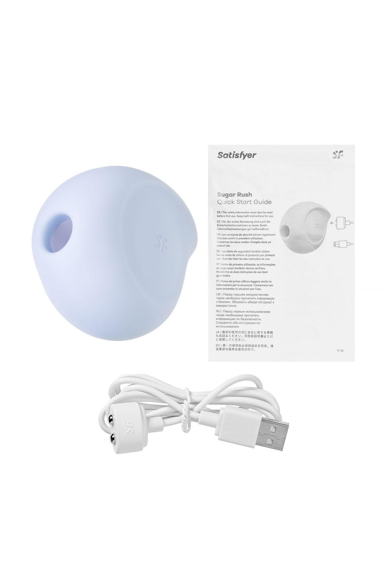 вакуум-волновой бесконтактный стимулятор клитора satisfyer sugar rush, силикон, голубой, 8,2 см в России