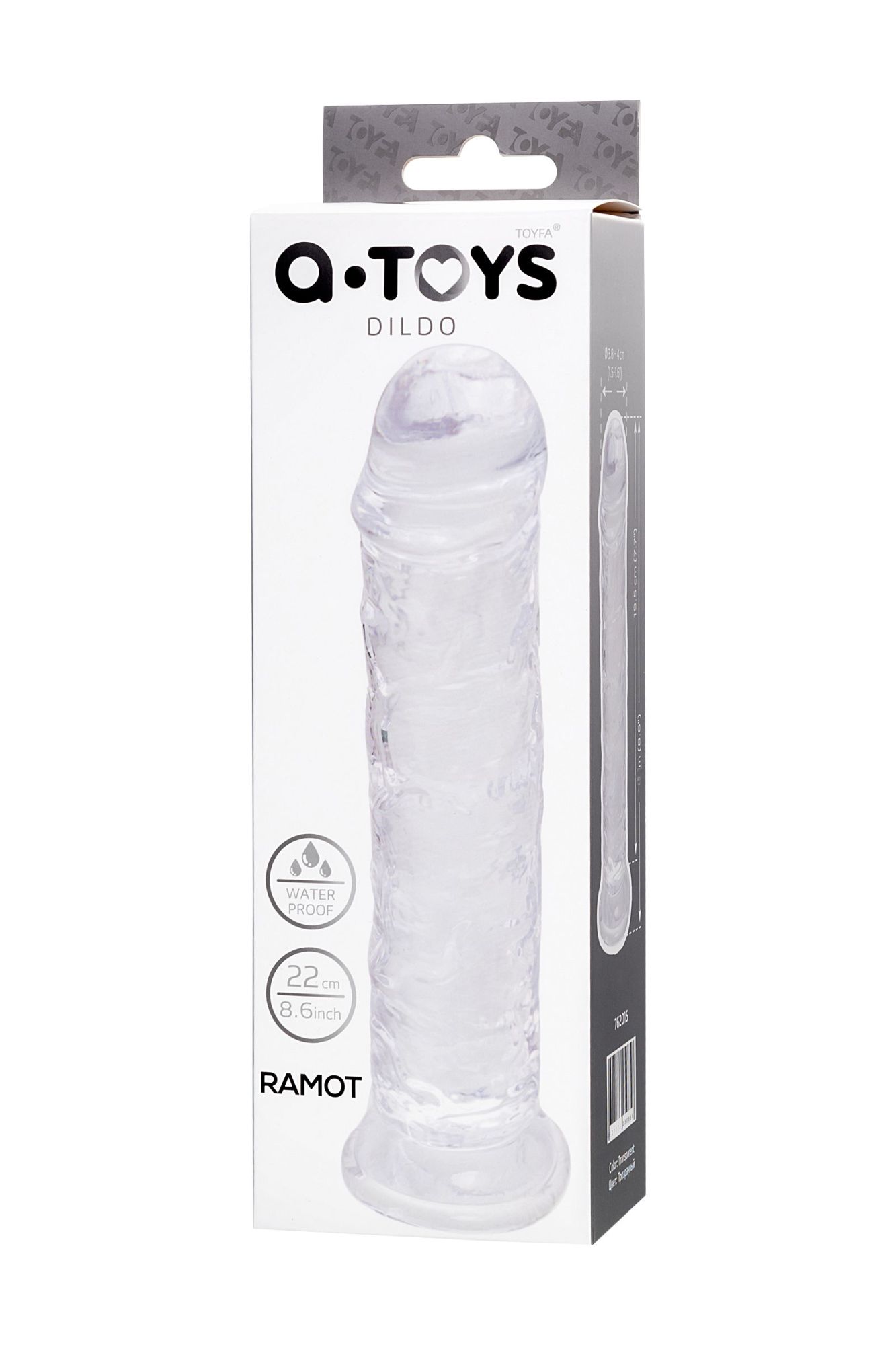фаллоимитатор a-toys by toyfa ramot, tpe, прозрачный, 22 см в России