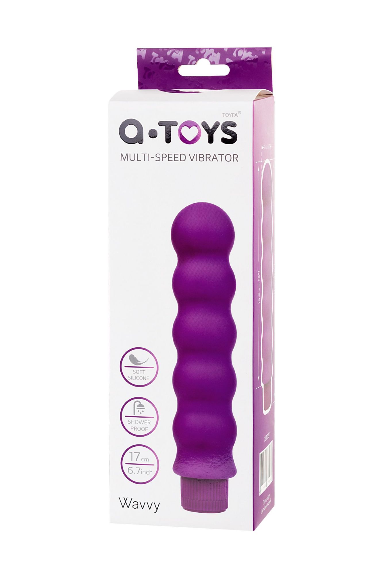 нереалистичный вибратор toyfa a-toys, силикон, фиолетовый, 17 см в России