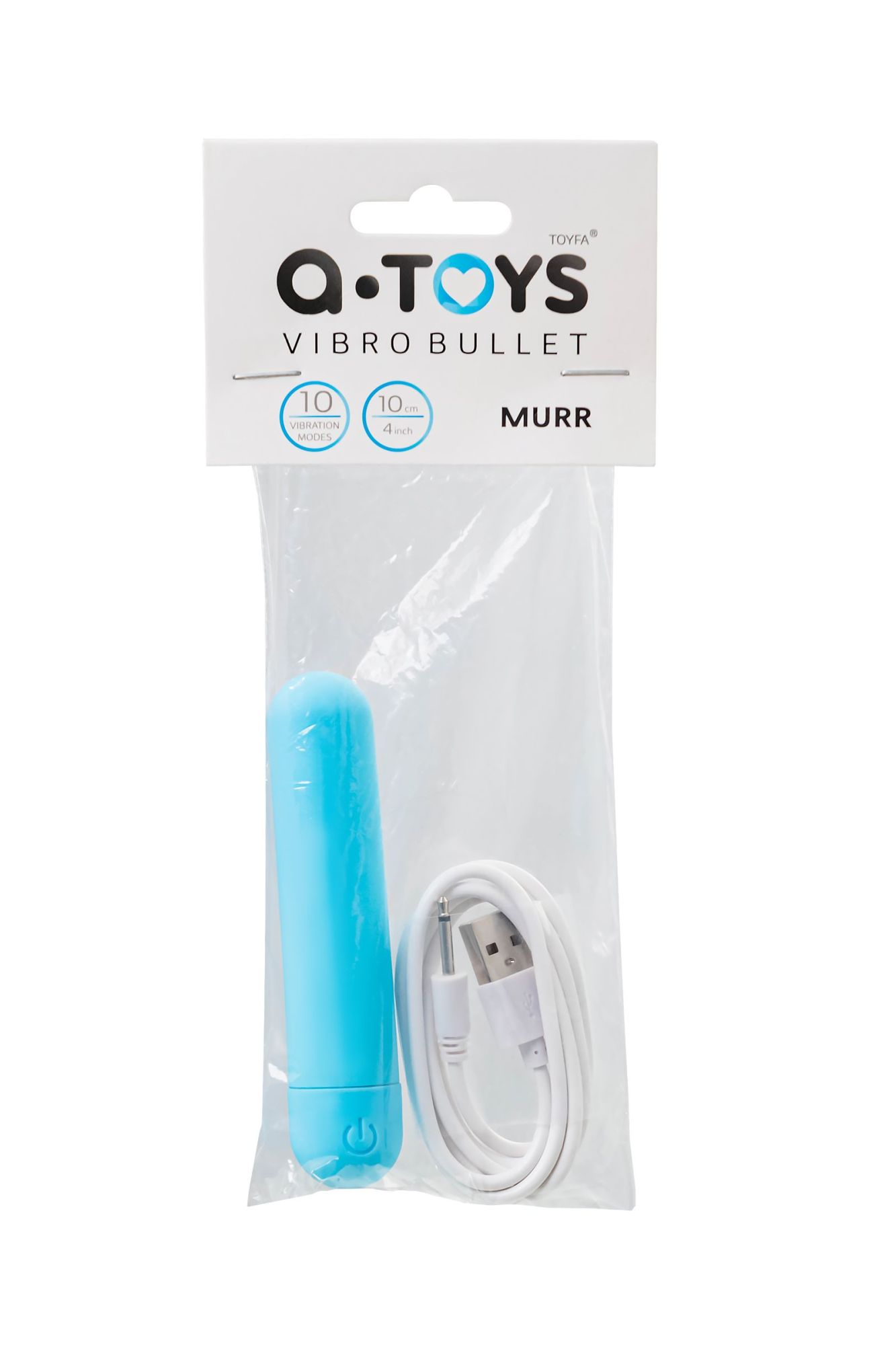 вибропуля a-toys murr, силикон, голубой, 10 см в России