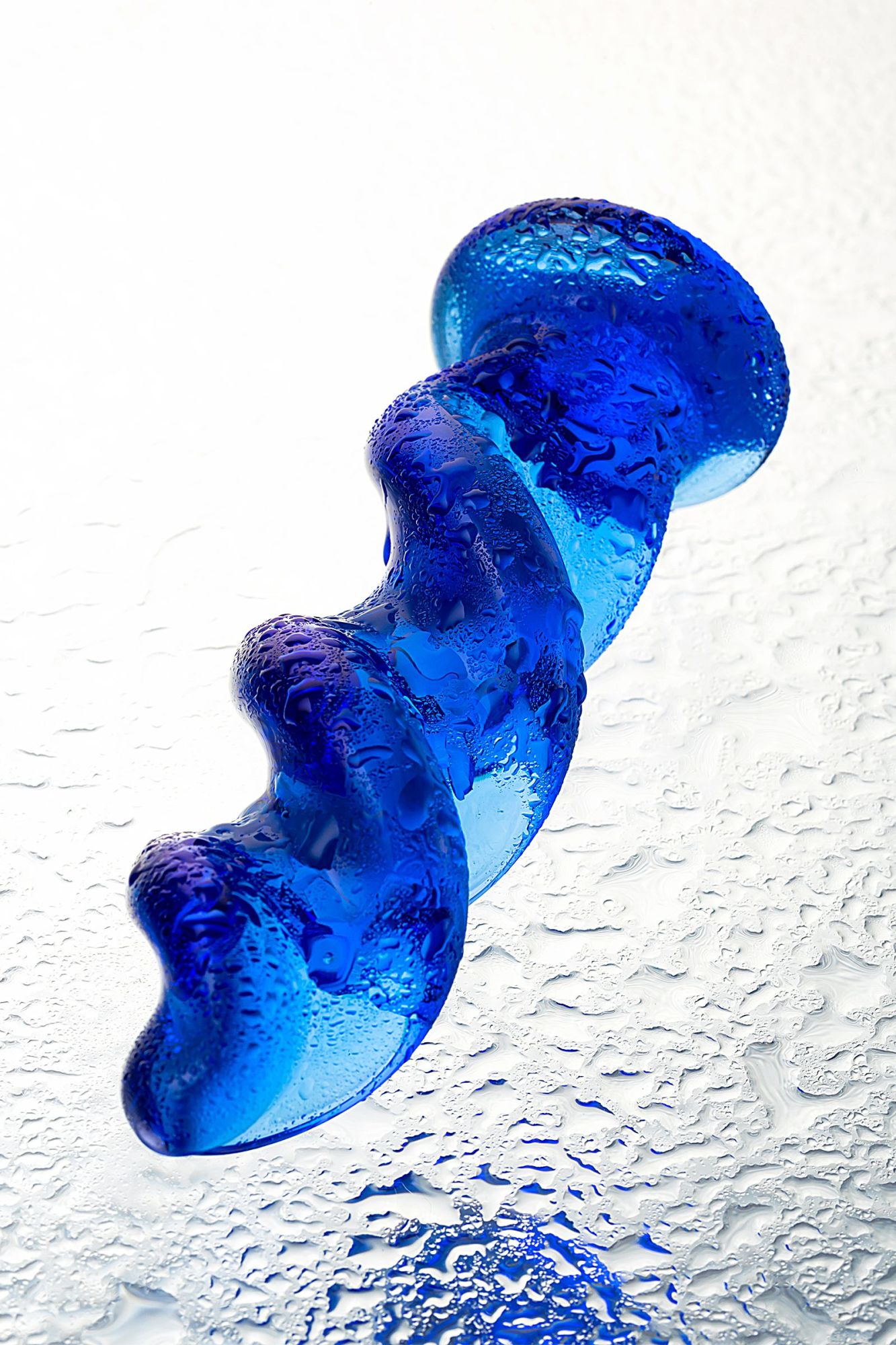 анальная втулка sexus glass, стекло, синяя, 12 см, ø 3,5 см в России