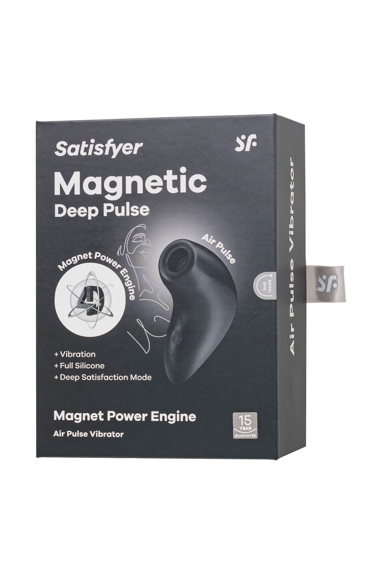 вакуум-волновой стимулятор клитора satisfyer magnetic deep pulse, силикон, черный, 11,6 см в России