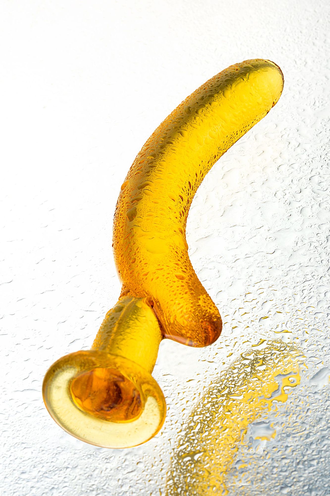 нереалистичный фаллоимитатор sexus glass, стекло, желтый, 17,5 см в России
