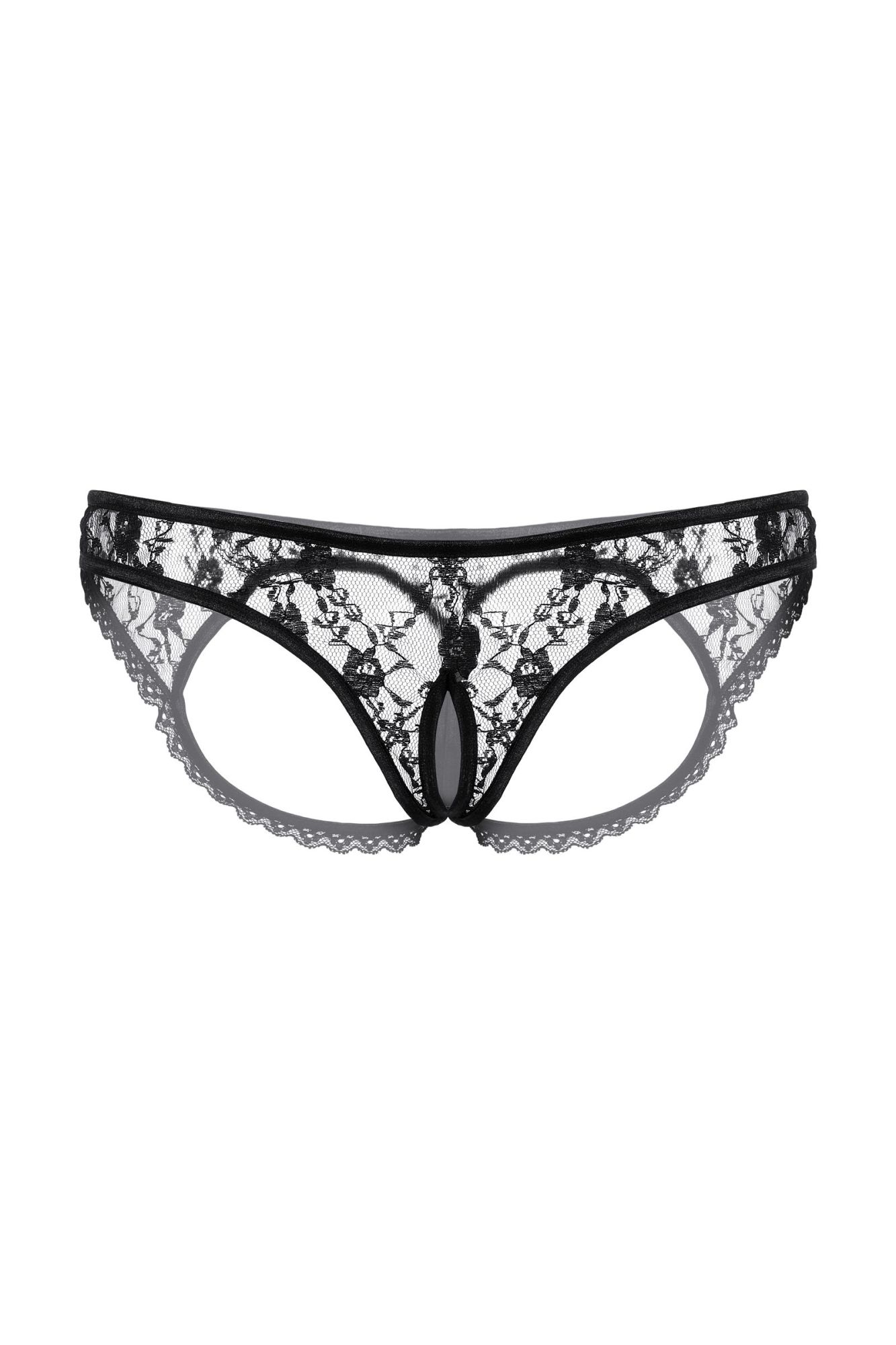 Эротическое трусики с открытыми ягодицами и вырезом softline collection, черный, m/l в России