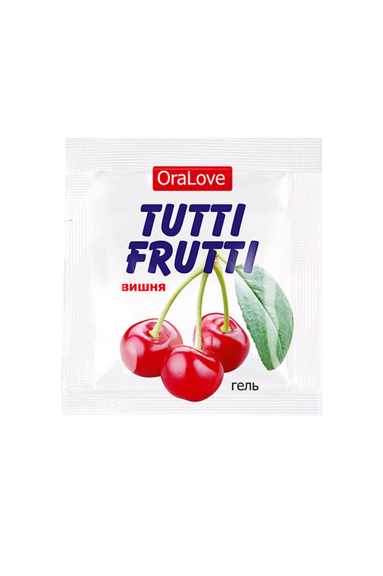 съедобная гель-смазка tutti-frutti для орального секса со вкусом вишни, 4 гр по 20 шт в упаковке в России