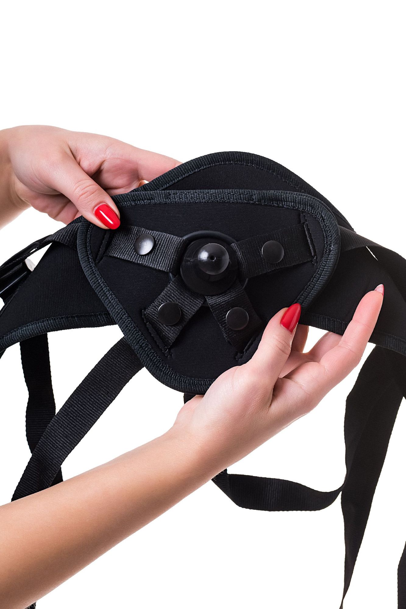 трусики для страпона realstick strap-on master, неопрен, черные в России