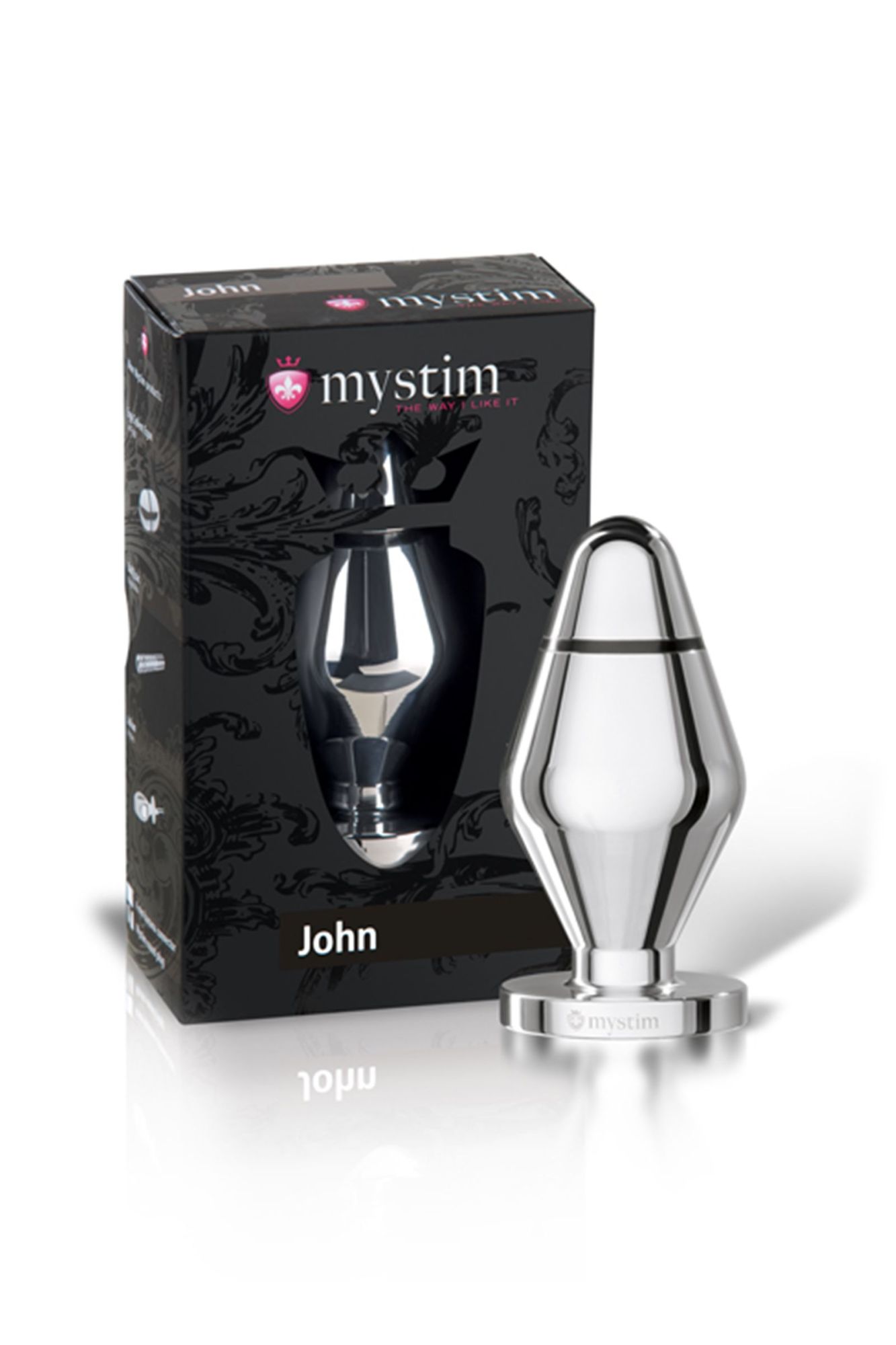 анальная пробка mystim john l, электростимуляция, хирургическая сталь, серебряная, 10,5 см, ø 5 см в России