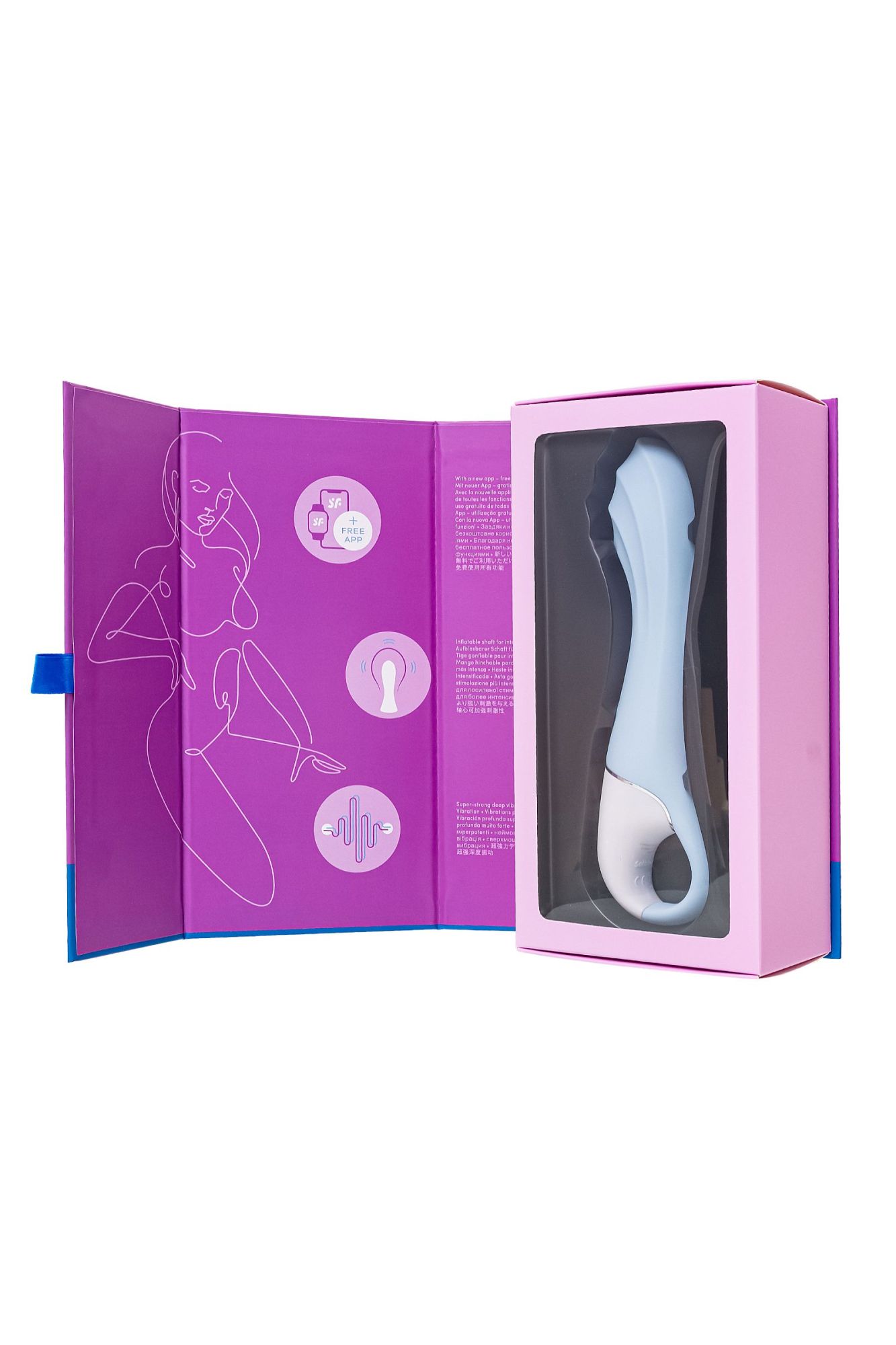нереалистичный вибратор satisfyer air pump vibrator 5, силикон, голубой,  см. в России