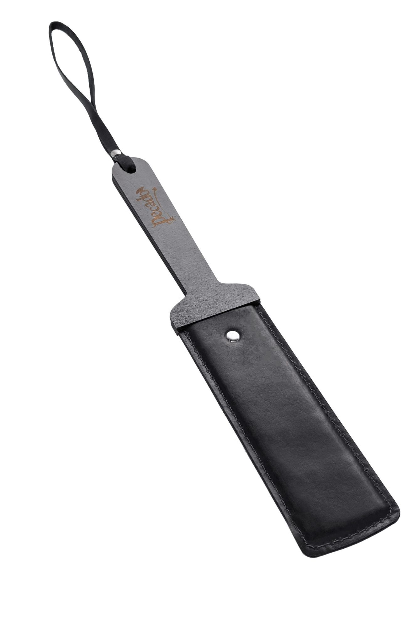 паддл pecado bdsm, гибкий, натуральная кожа и дерево, черный в России