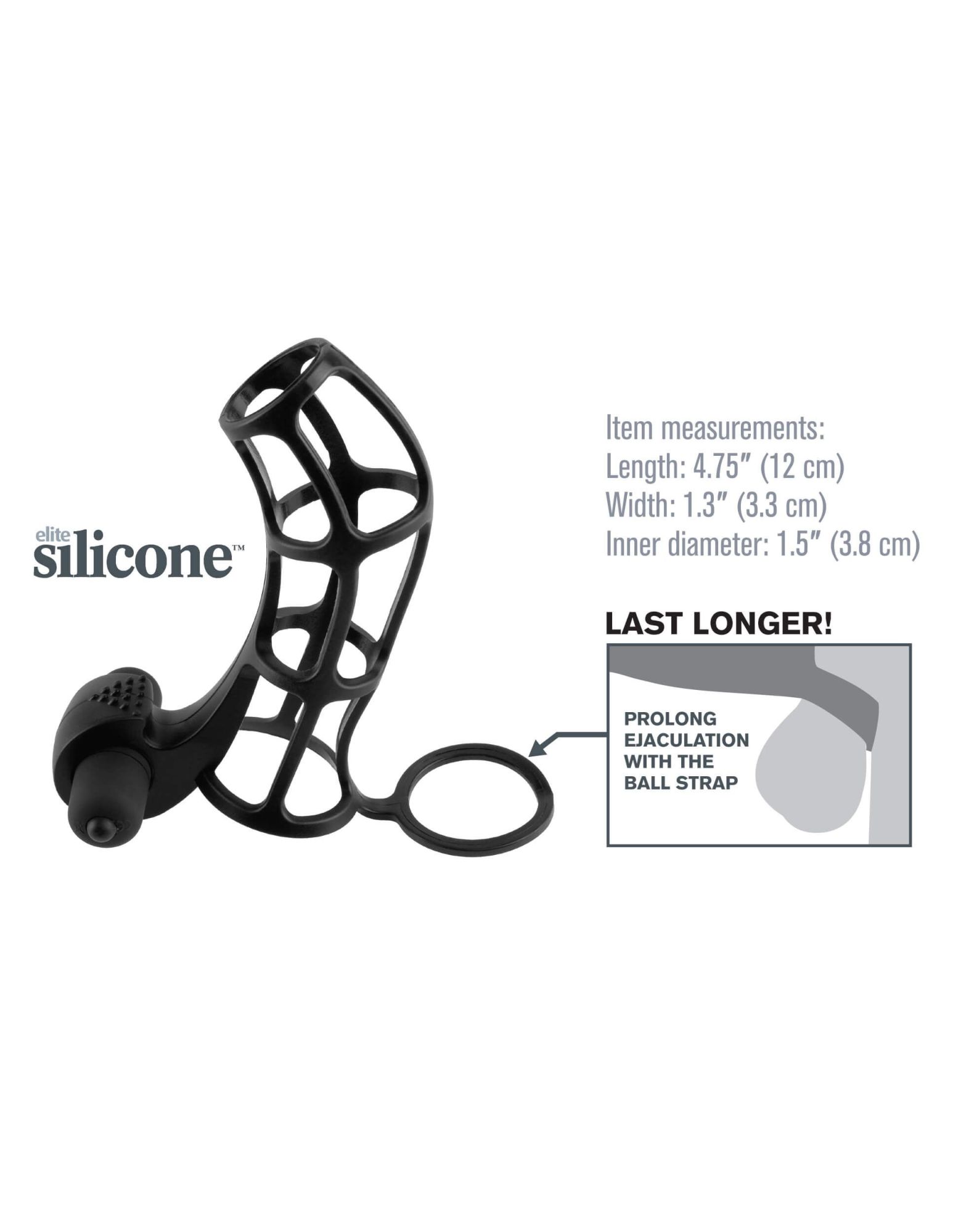 вибронасадка pipedream fantasy x-tensions deluxe silicone power cage, чёрная в России
