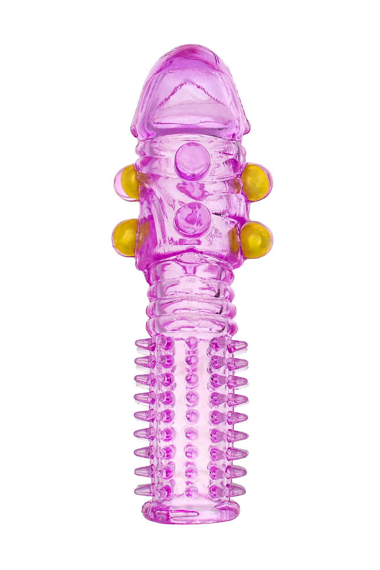 насадка с шариками toyfa, tpe, фиолетовый, 14 см в России