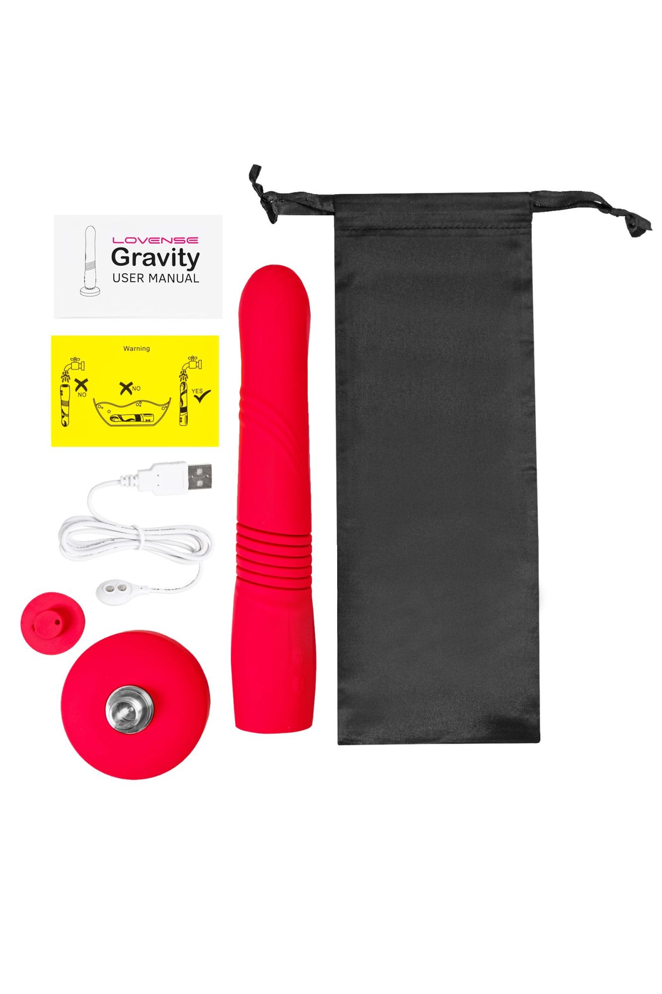 пульсатор gravity lovense tpe, красный, силикон, 25,9 см в России
