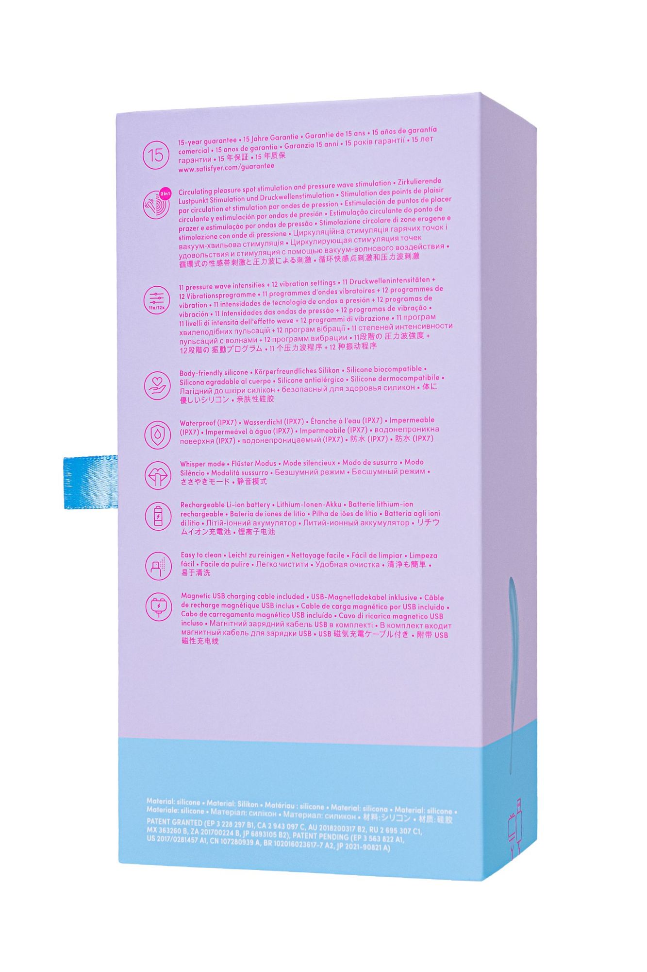 вакуум-волновой бесконтактный стимулятор клитора satisfyer twirling pro, силикон, голубой, 20 см в России