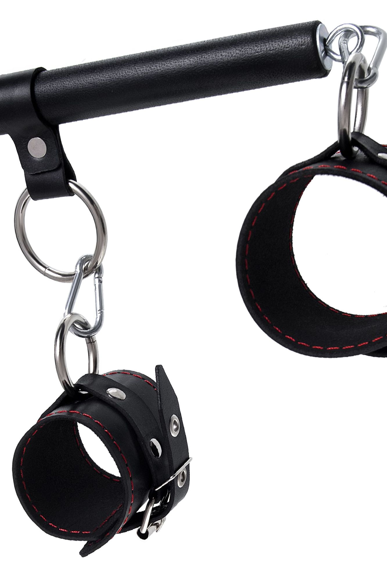 бондажный набор pecado bdsm, 4 точки фиксации, распорка, наручники, оковы, натуральная кожа, черный в России