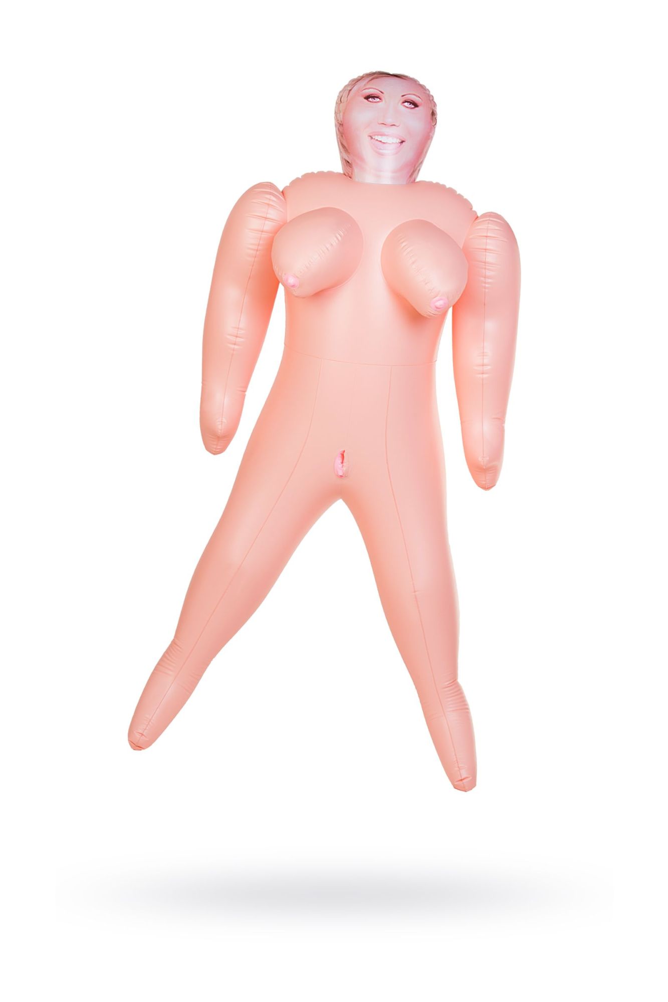 кукла надувная dolls-x by toyfa isabella, толстушка, с двумя отверстиями, блондинка, 160 см в России