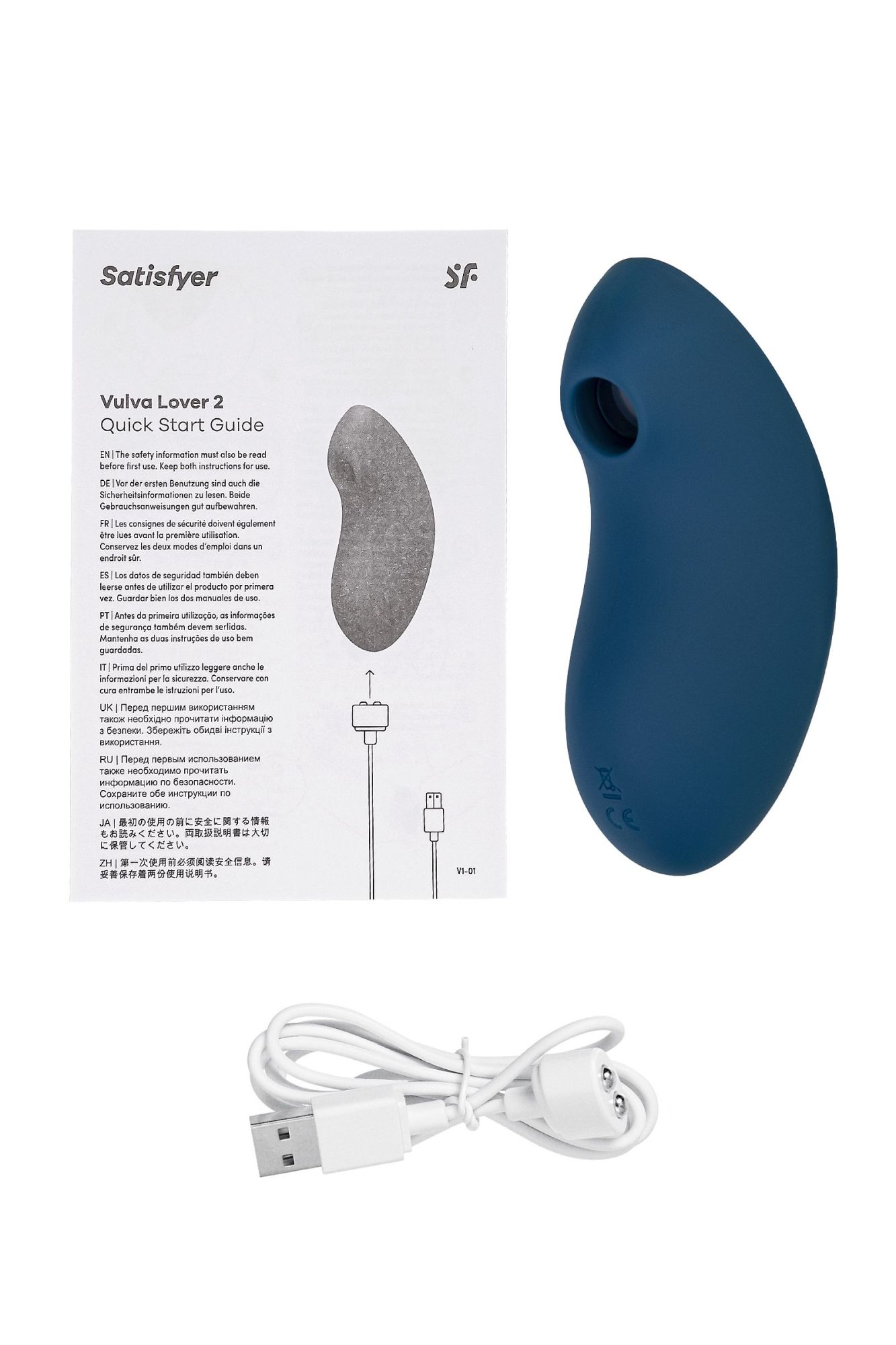 вакуум-волновой бесконтактный стимулятор клитора satisfyer vulva lover 2, силикон, синий, 11,9 см в России