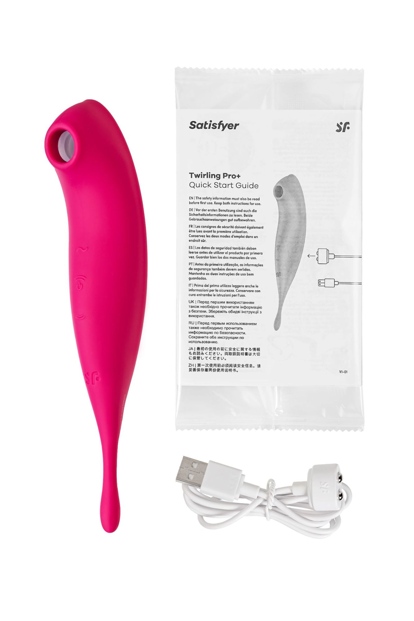 вакуум-волновой бесконтактный стимулятор клитора satisfyer twirling pro, силикон, малиновый, 20 см в России