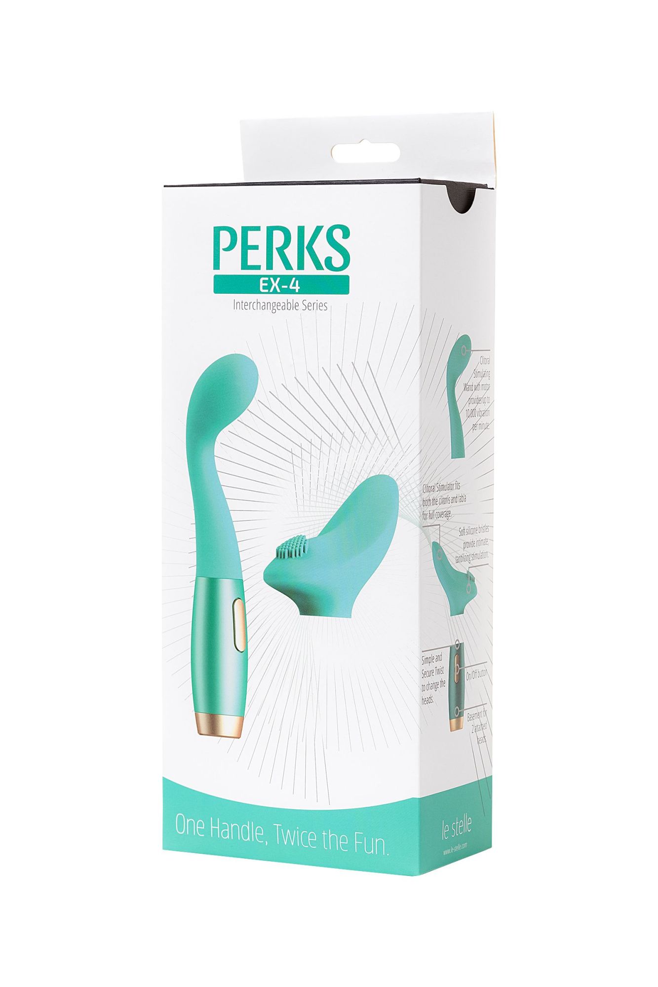 нереалистичный вибратор le stelle perks series ex-4, силикон, голубой, 16,5 см в России