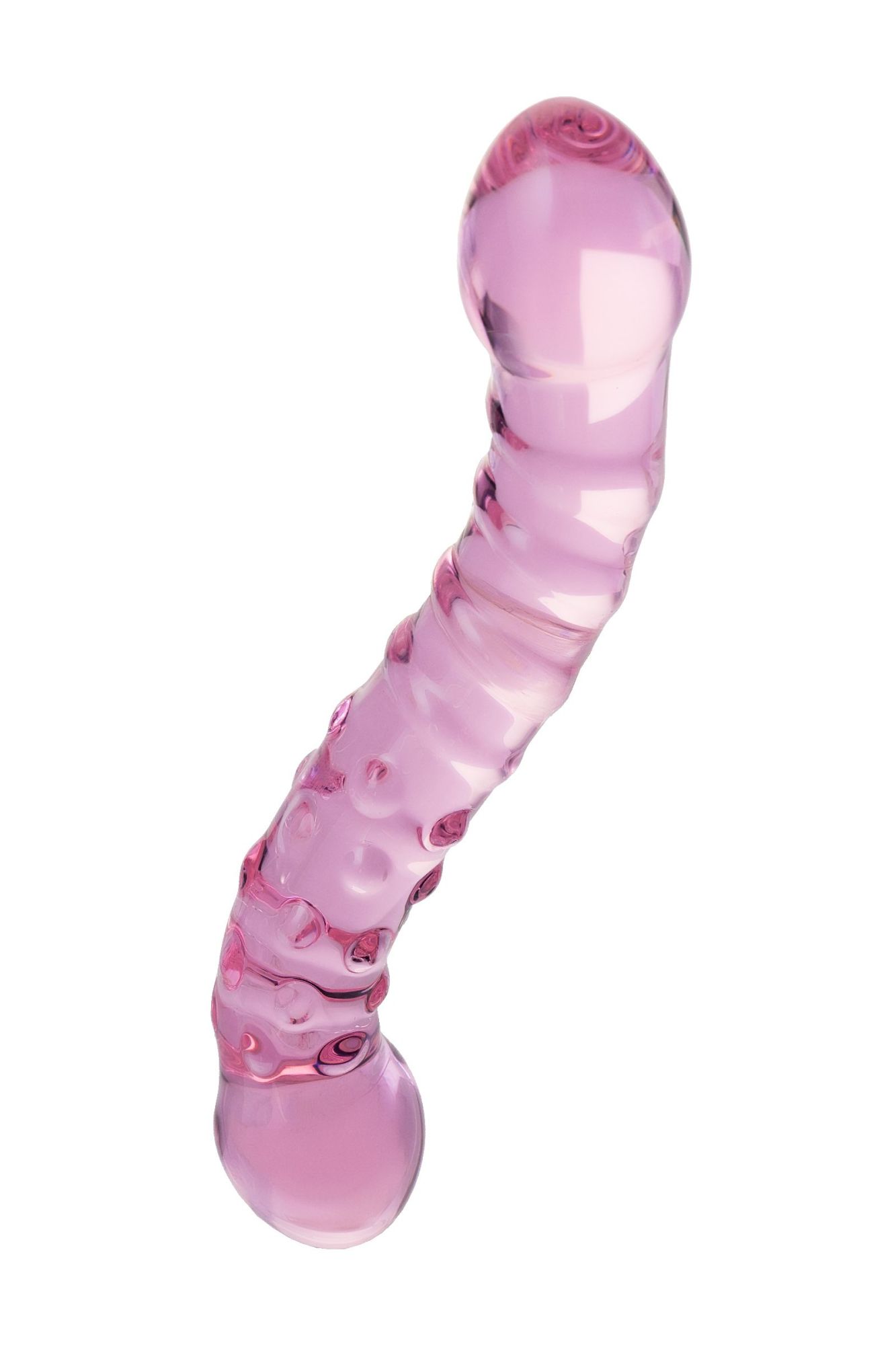 двусторонний фаллоимитатор sexus glass, стекло, розовый, 20,5 см в России