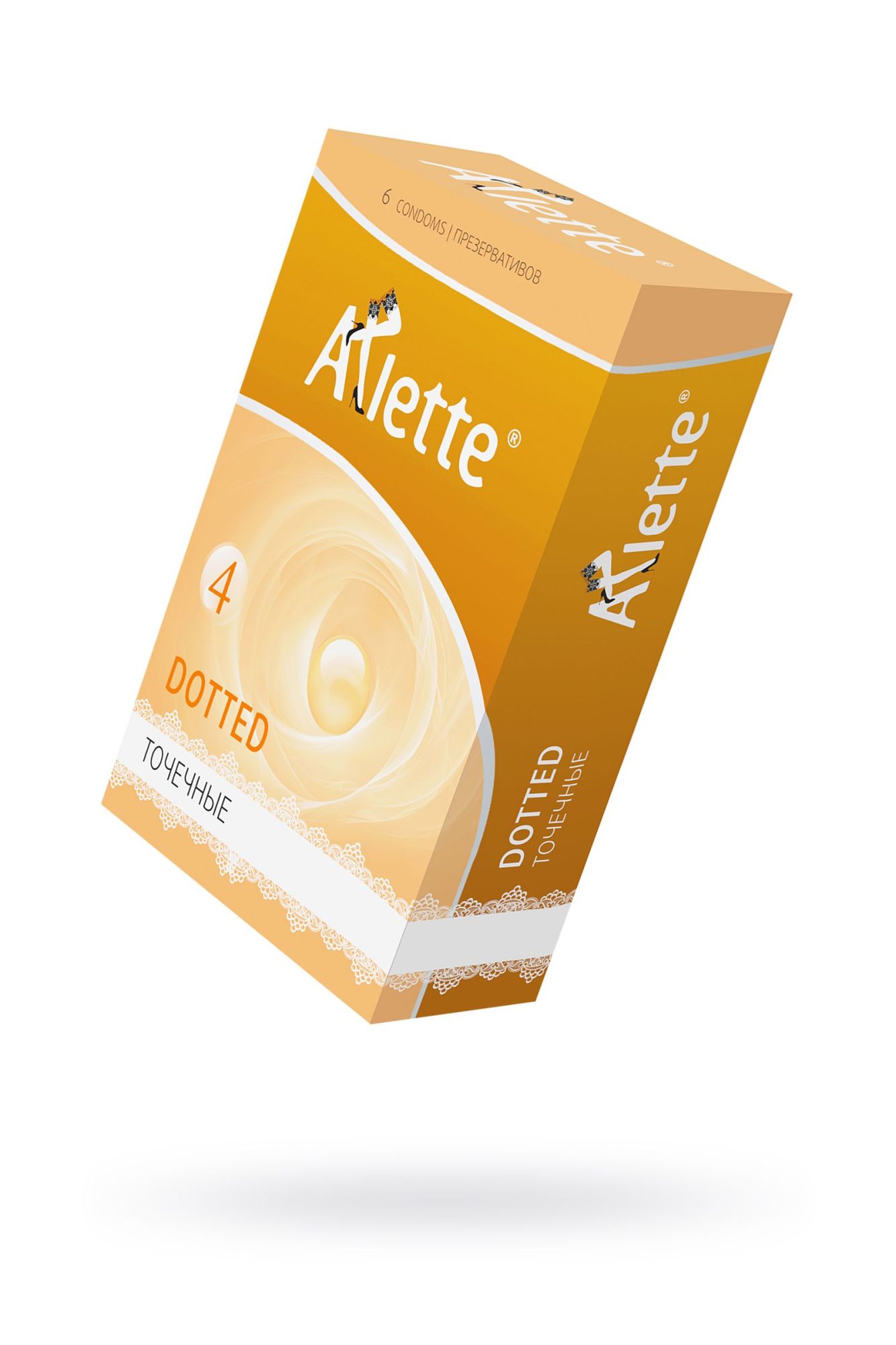 презервативы arlette, dotted, латекс, точечные, 18,5 см, 5,4 см, 6 шт. в России