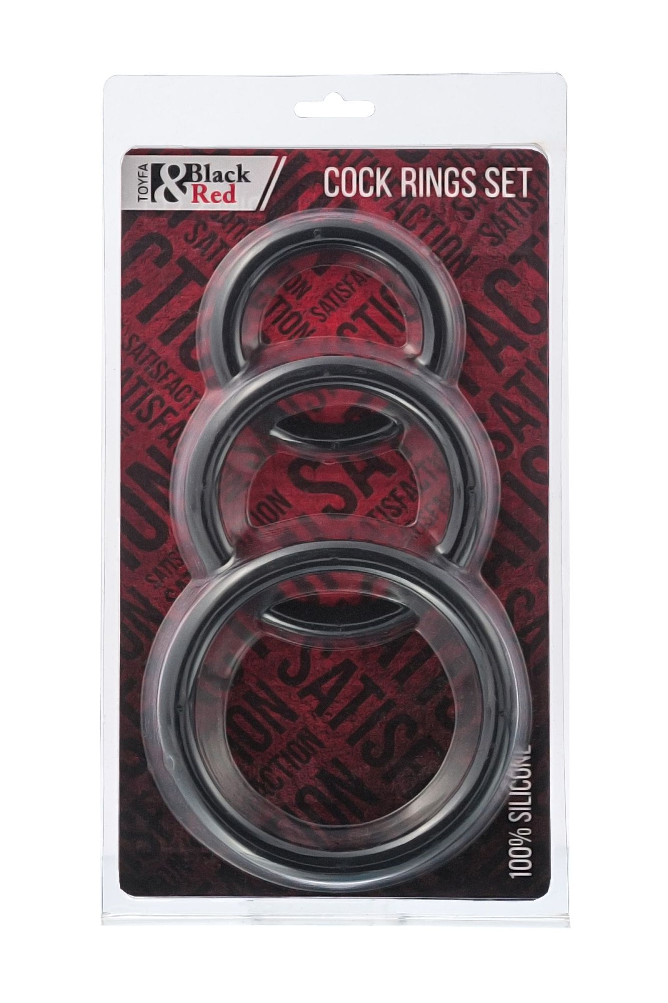набор эрекционных колец black & red by toyfa, силикон, чёрный, ø6/5/4 см в России