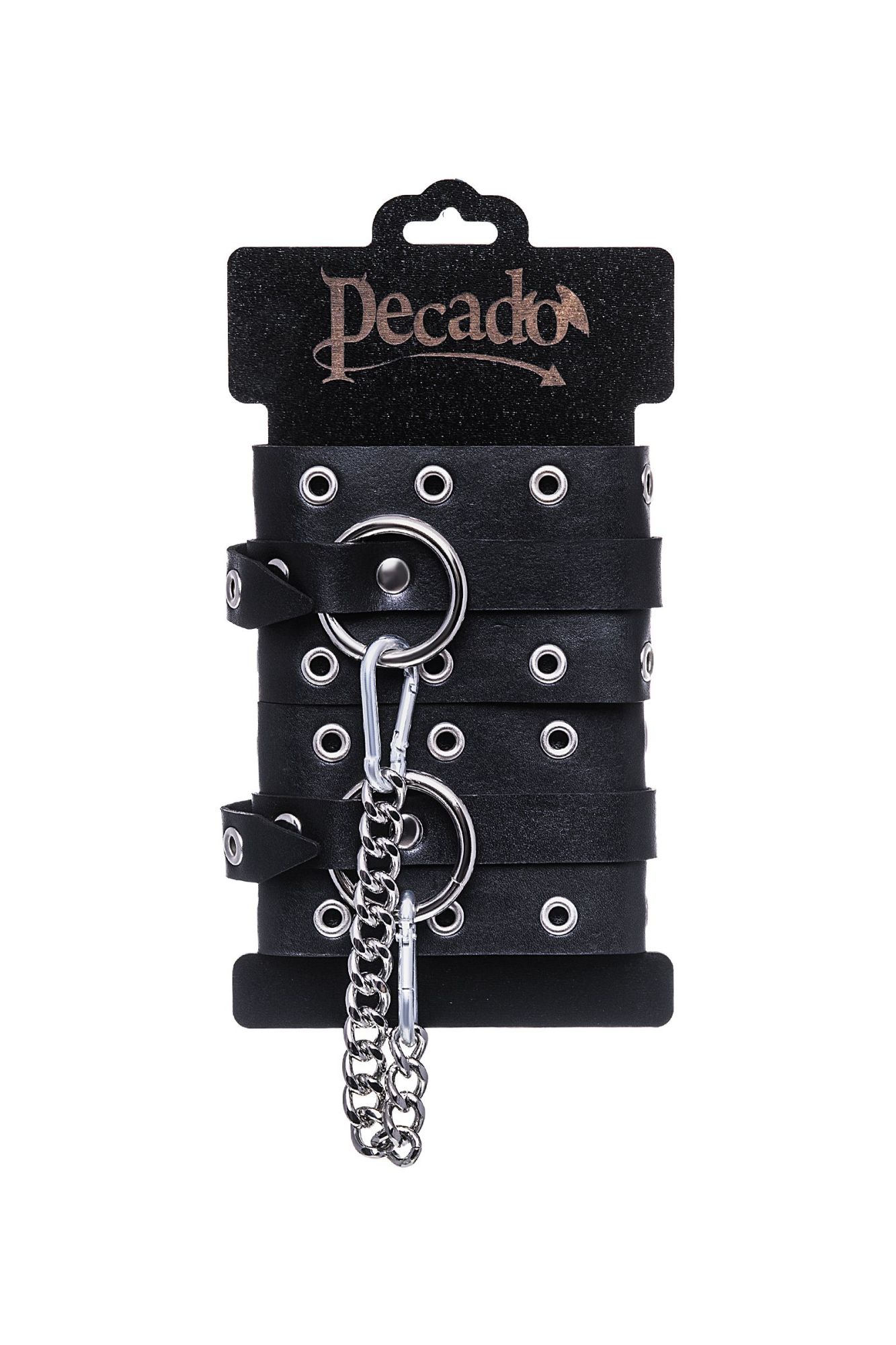 оковы pecado bdsm, однослойные с люверсами, натуральная кожа, черные в России