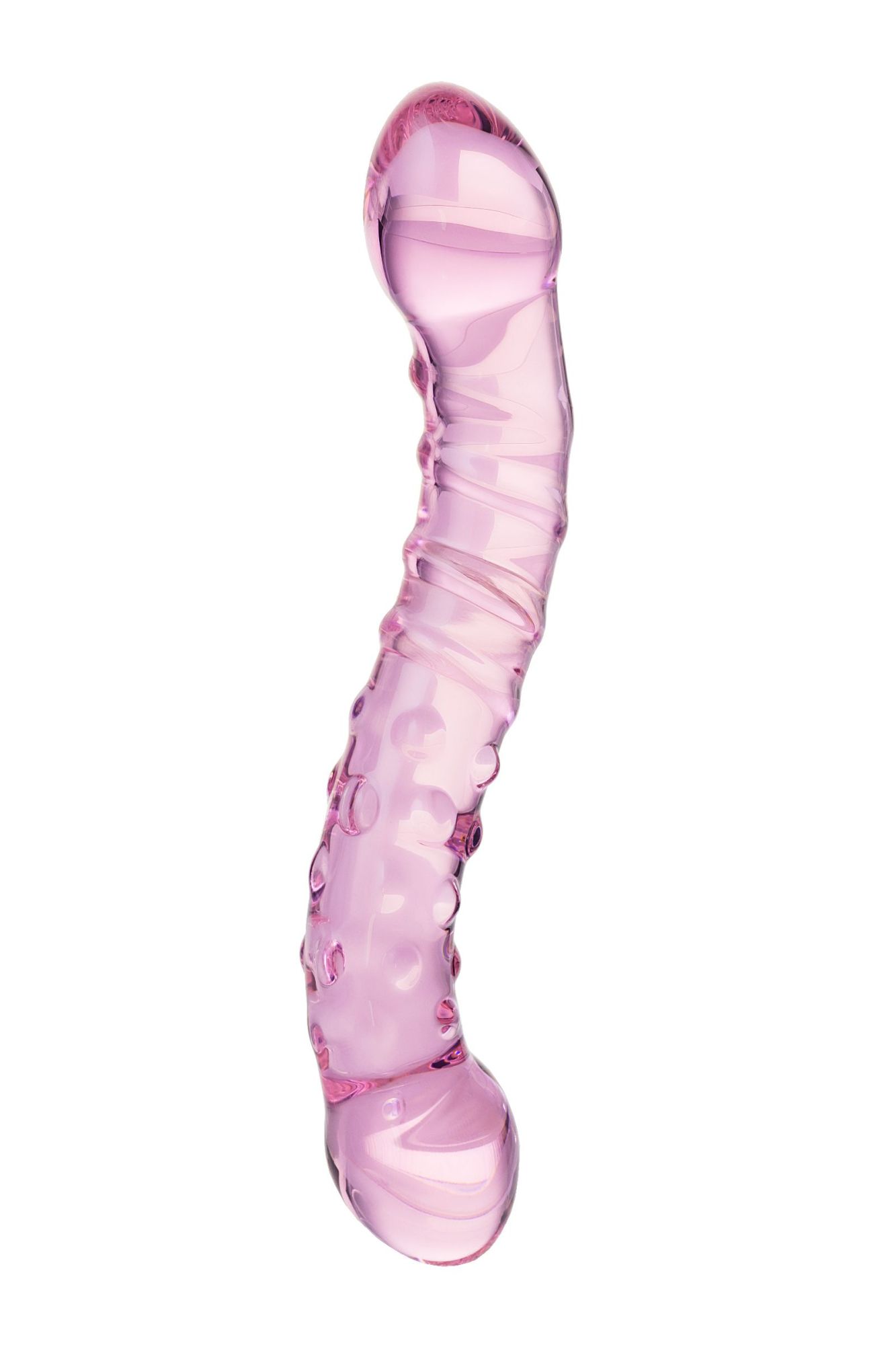 двусторонний фаллоимитатор sexus glass, стекло, розовый, 20,5 см в России