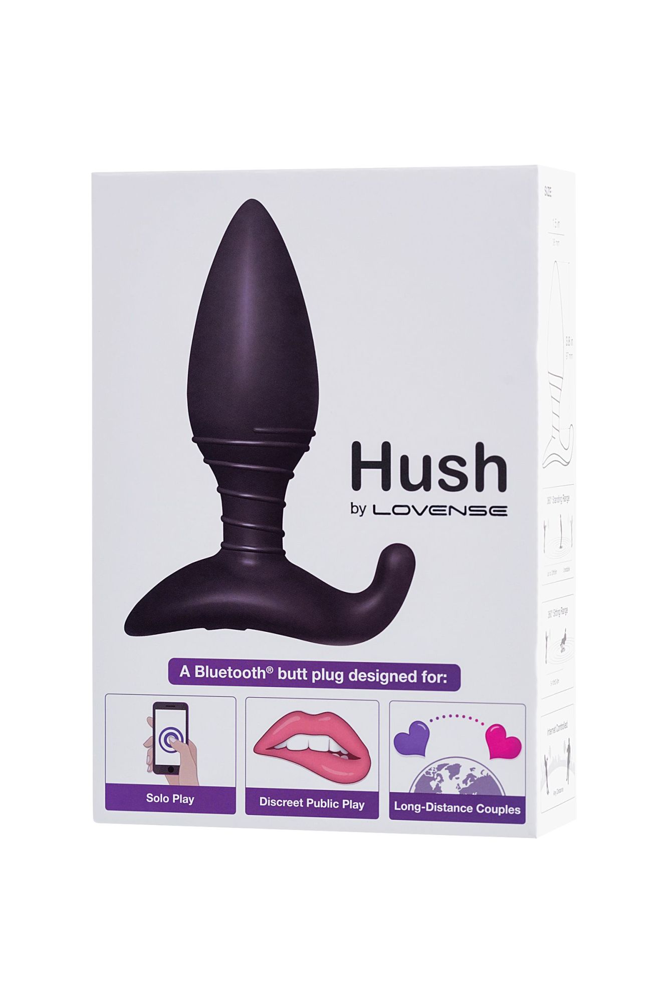 анальная втулка lovense hush (s), силикон, черная, 12,1 см в России
