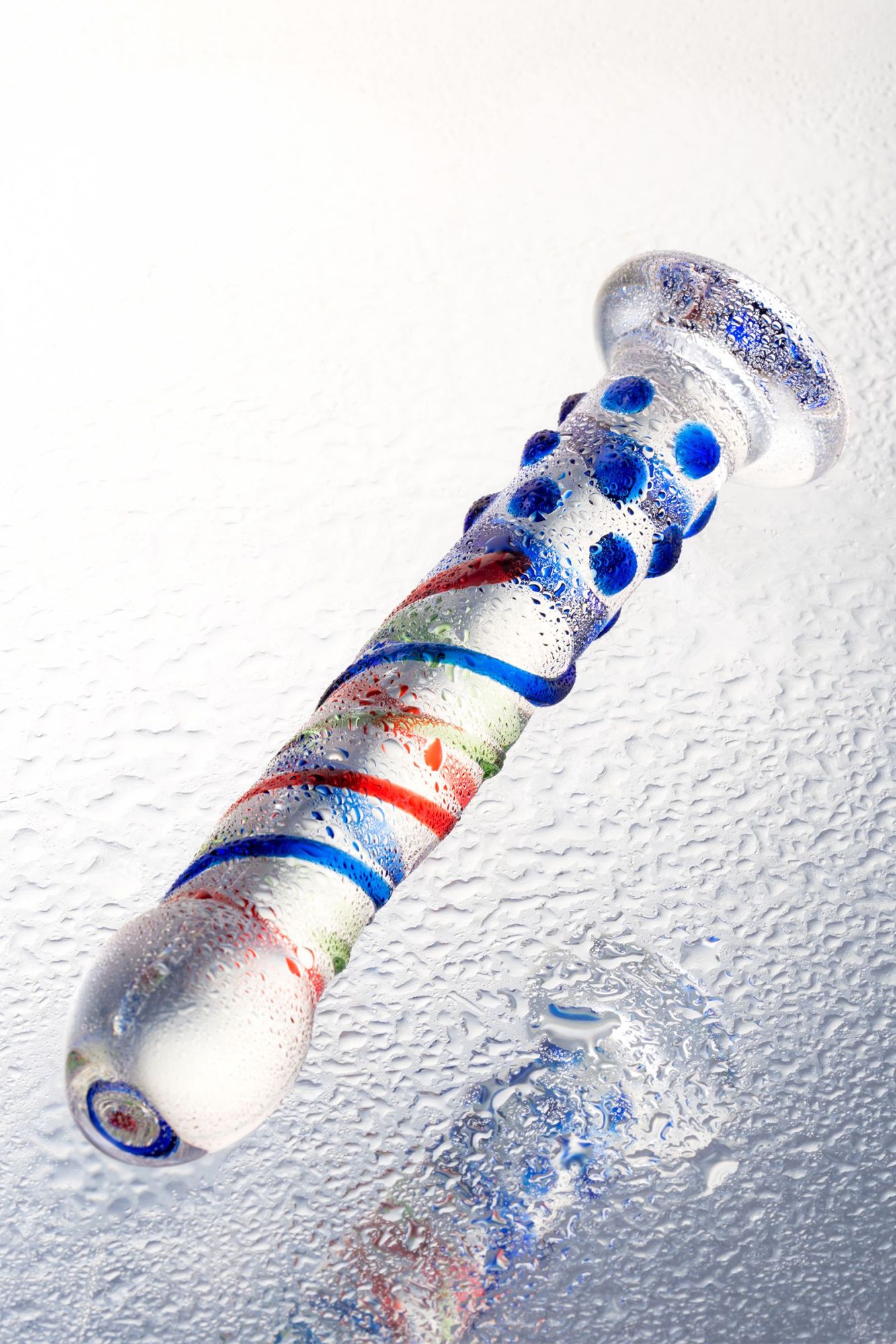 нереалистичный фаллоимитатор sexus glass, стекло, рельефный, 18 см в России