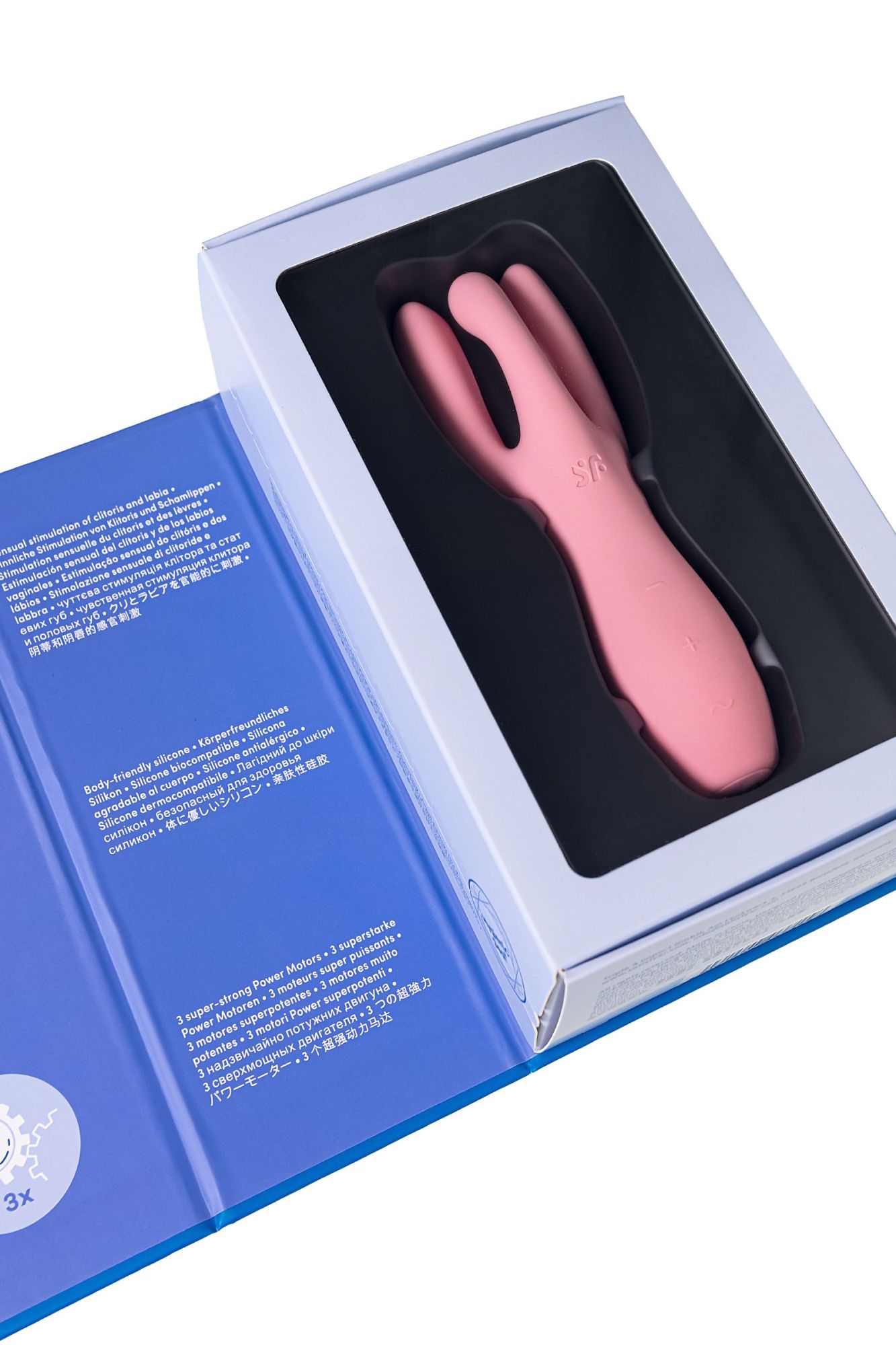 вибростимулятор satisfyer threesome 3, силикон, розовый, 14 см в России