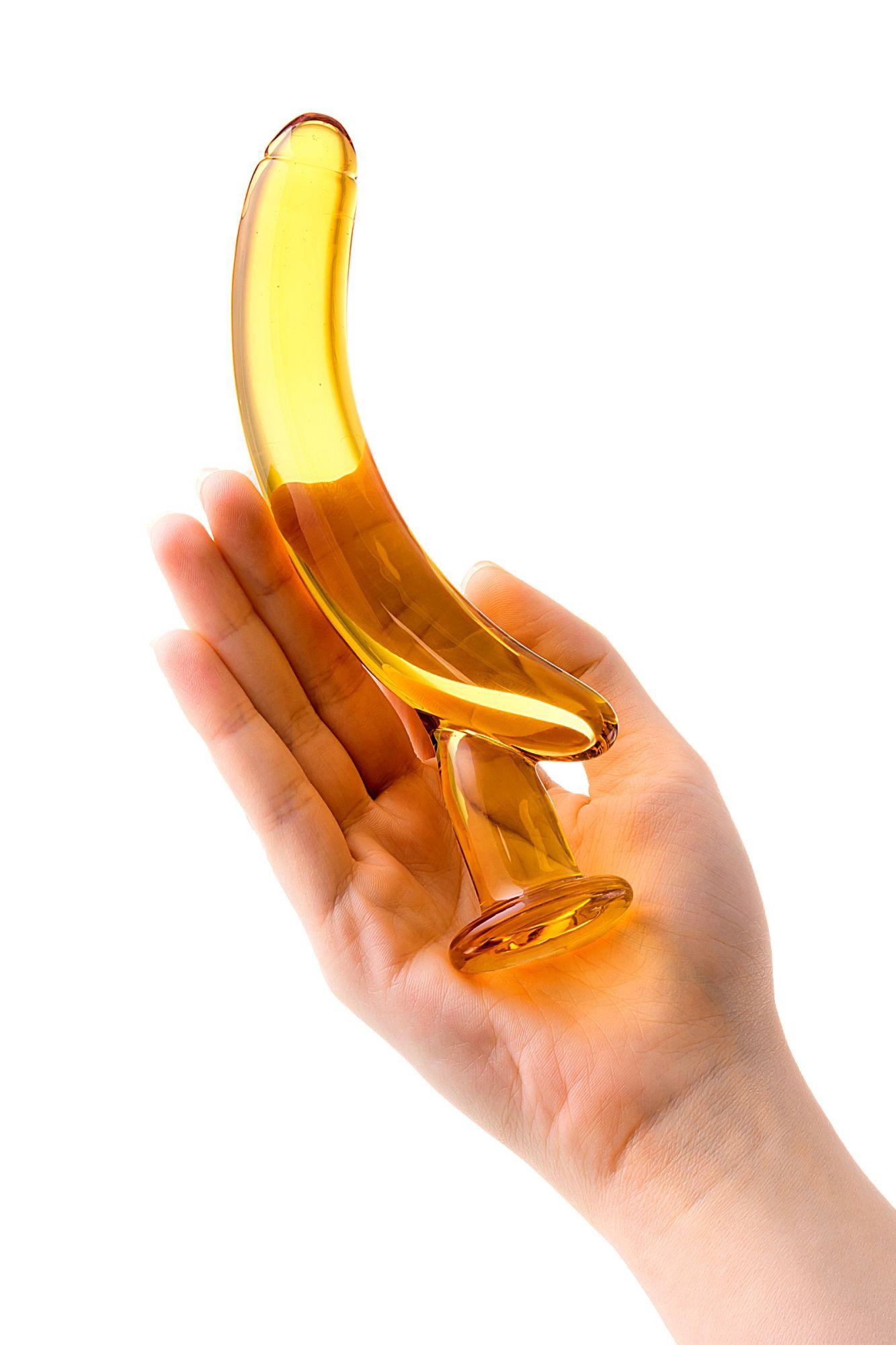 нереалистичный фаллоимитатор sexus glass, стекло, желтый, 17,5 см в России