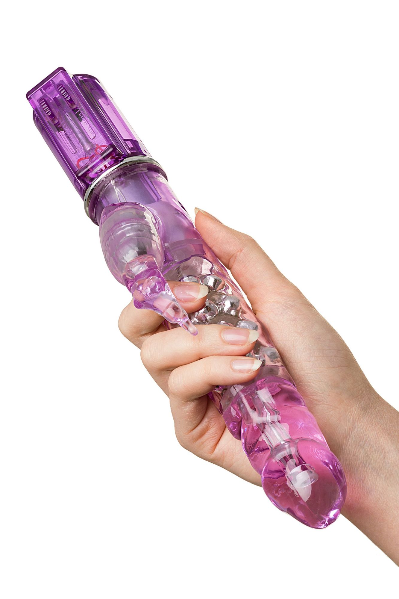 вибратор с клиторальным стимулятором toyfa a-toys high-tech fantasy, tpe, фиолетовый, 26,5 см в России