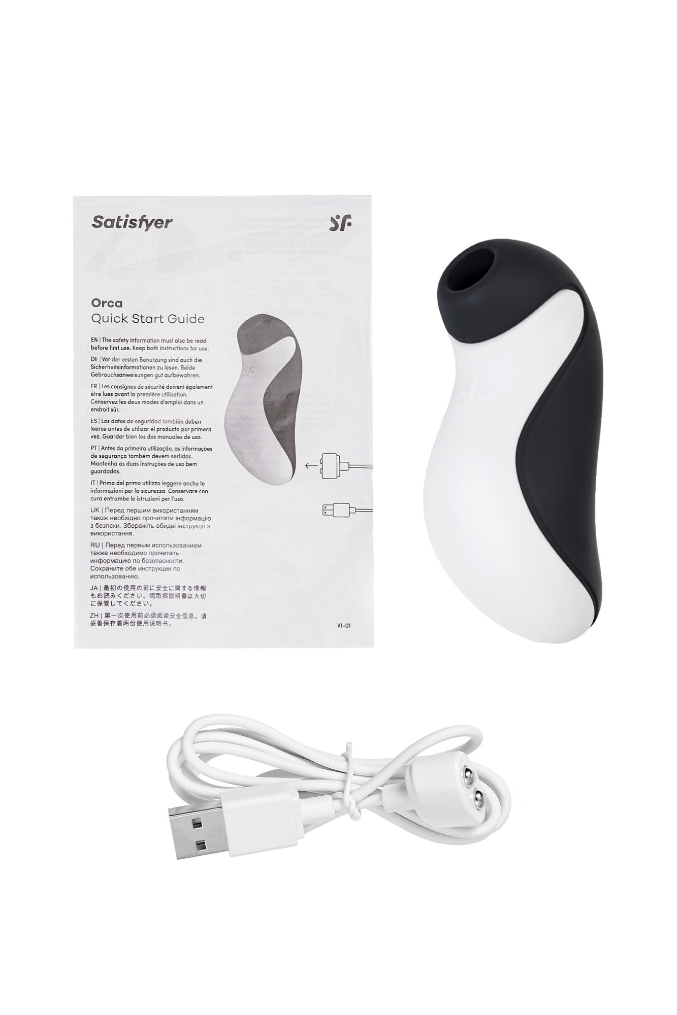 вакуум-волновой бесконтактный стимулятор клитора satisfyer orca, силикон, черный, 11,5 см в России