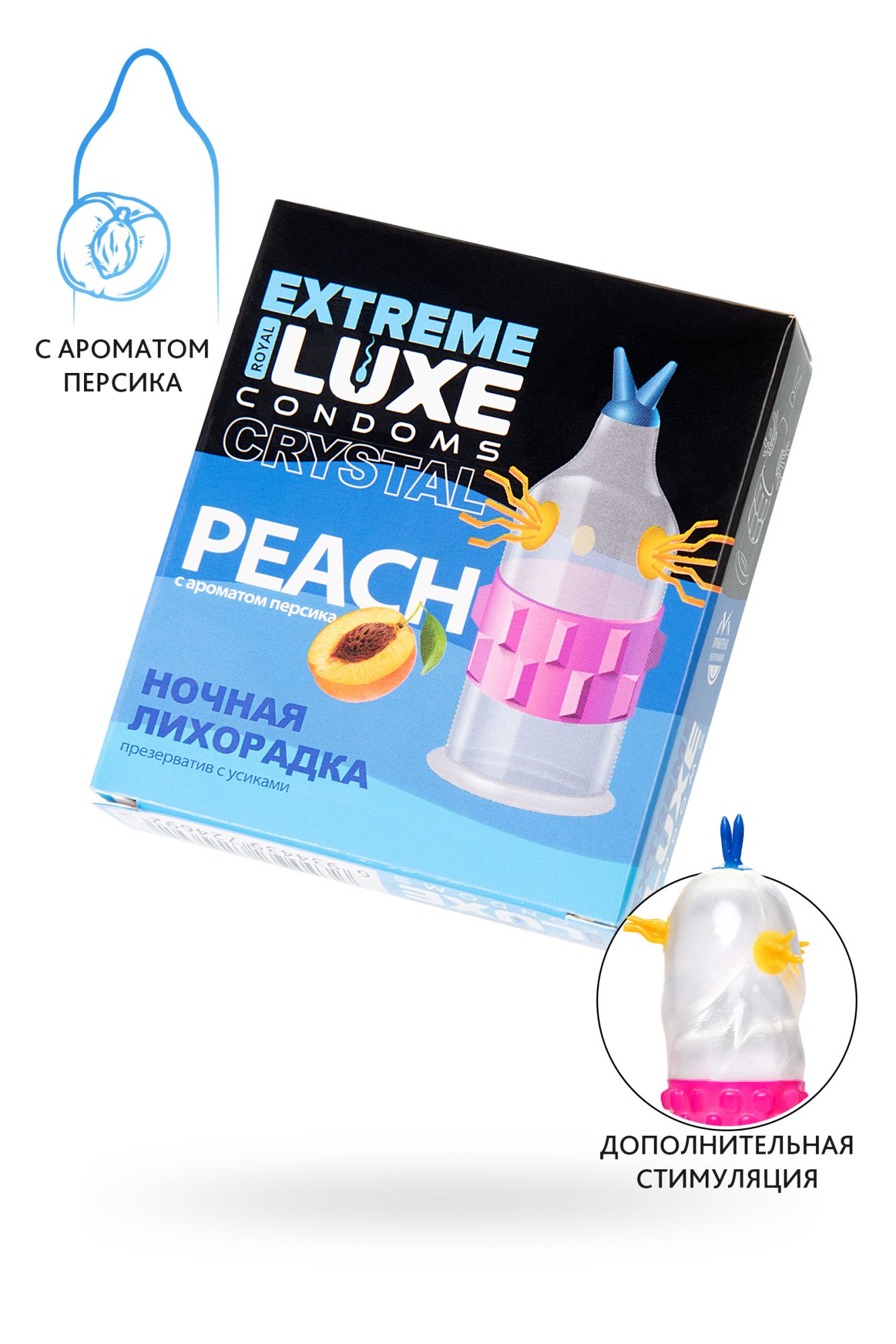 презервативы luxe, extreme, «ночная лихорадка», персик, 18 см, 5,2 см, 1 шт. в России