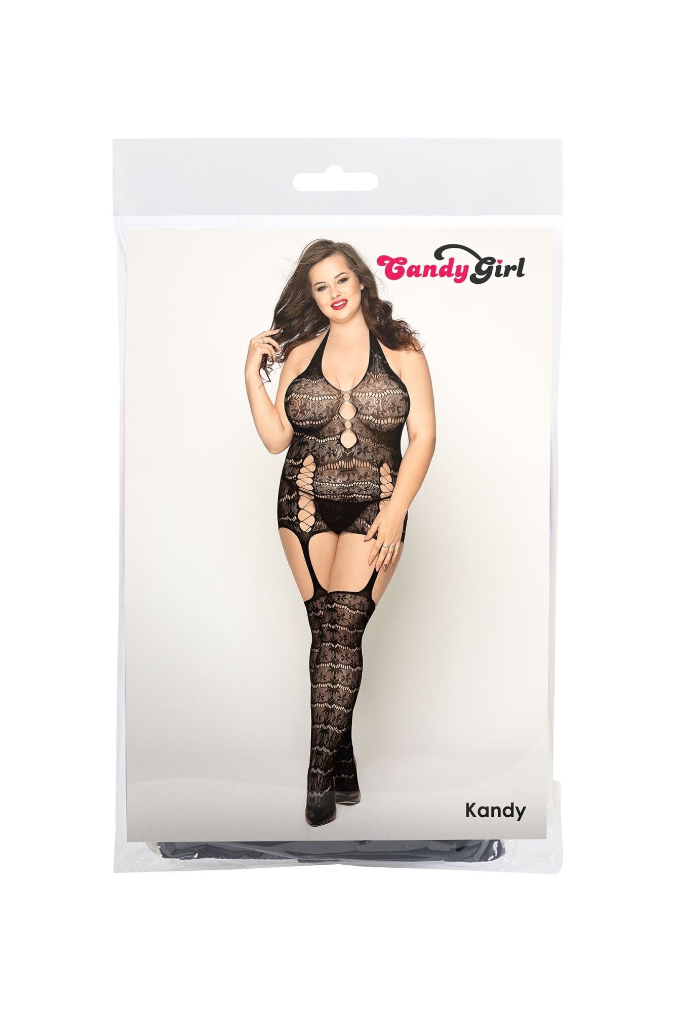 Эротическое костюм-сетка и стринги candy girl kandy черные, 2xl в России