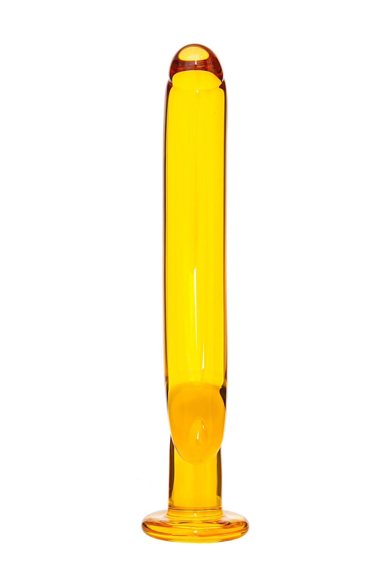 нереалистичный фаллоимитатор sexus glass, стекло, желтый, 17,5 см в России