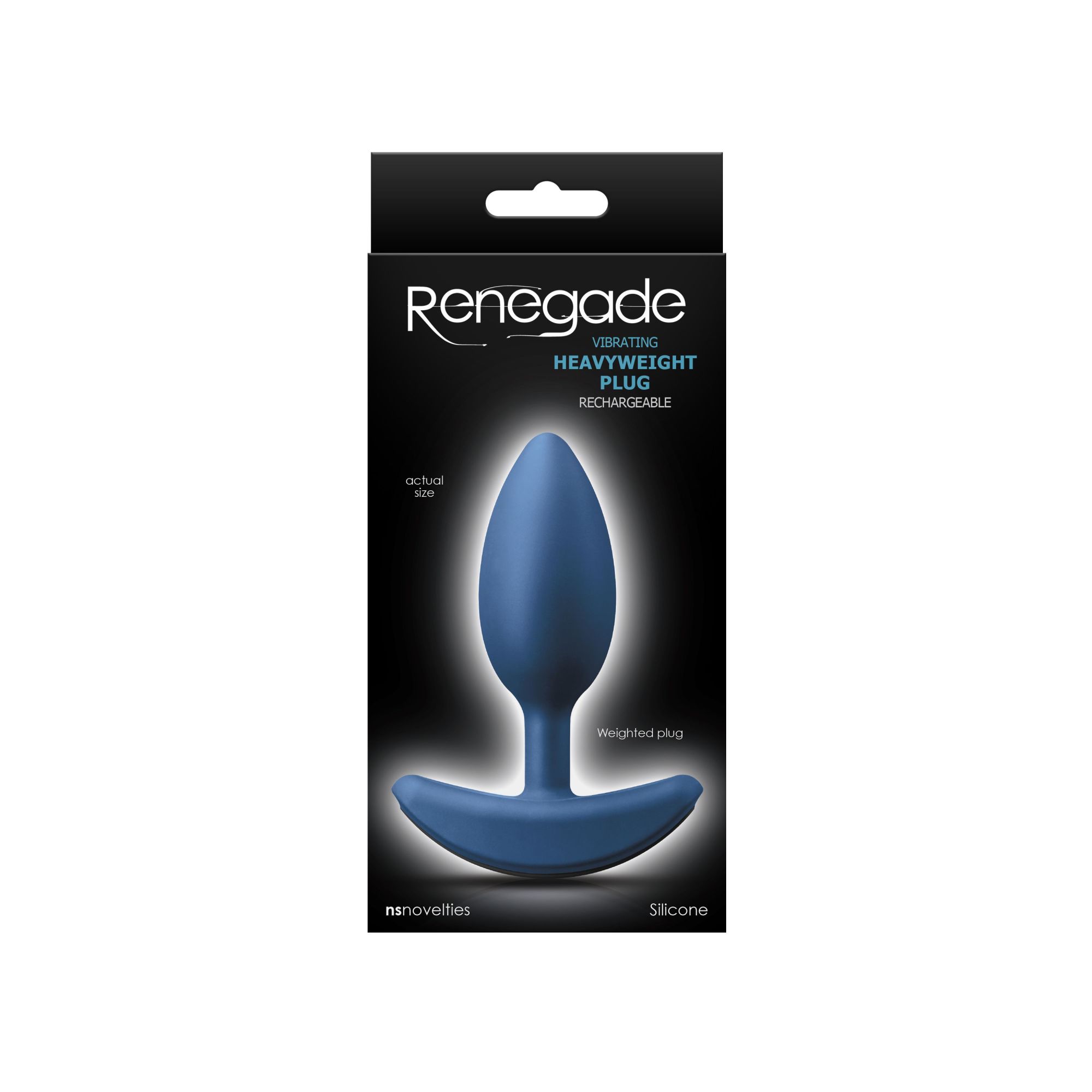 анальная пробка с вибрацией renegade heavyweight plug medium, голубая в России