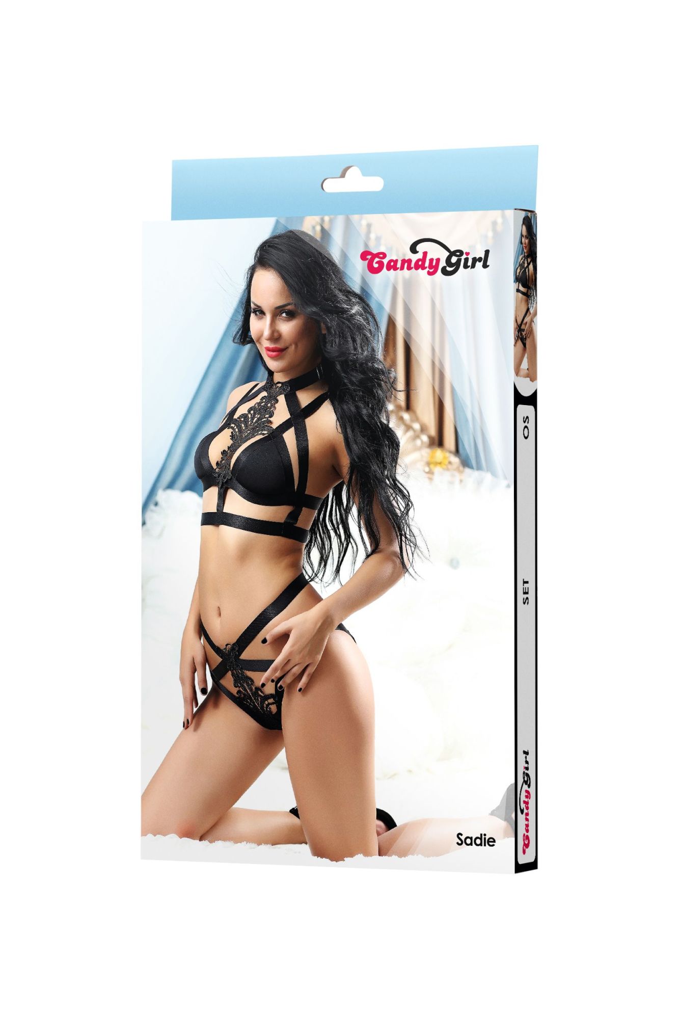 Эротическое комплект candy girl sadie (бюстгальтер, трусики) черный, os в России